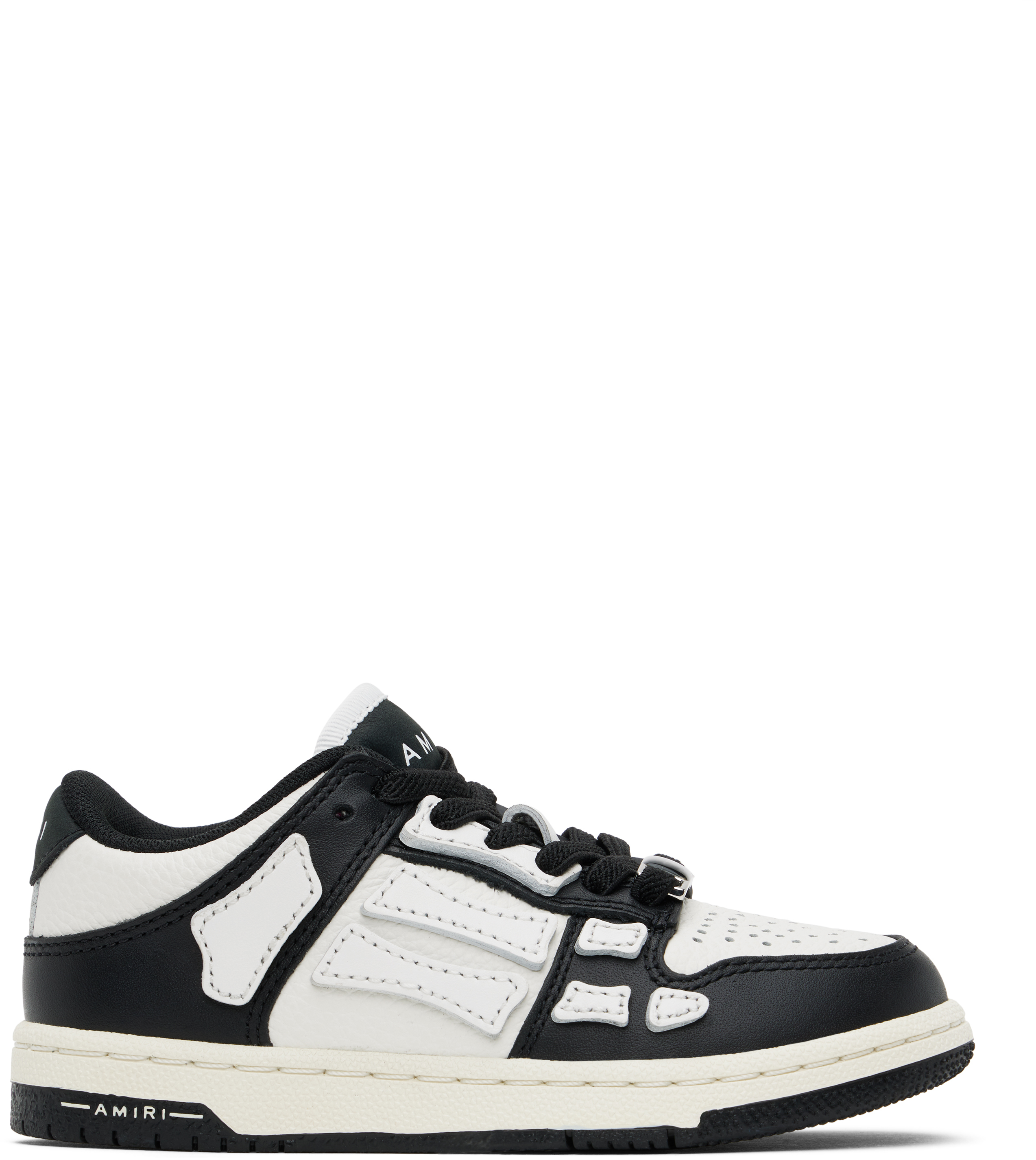 Amiri Kids Black & White Skel-top Low Sneakers In Black White