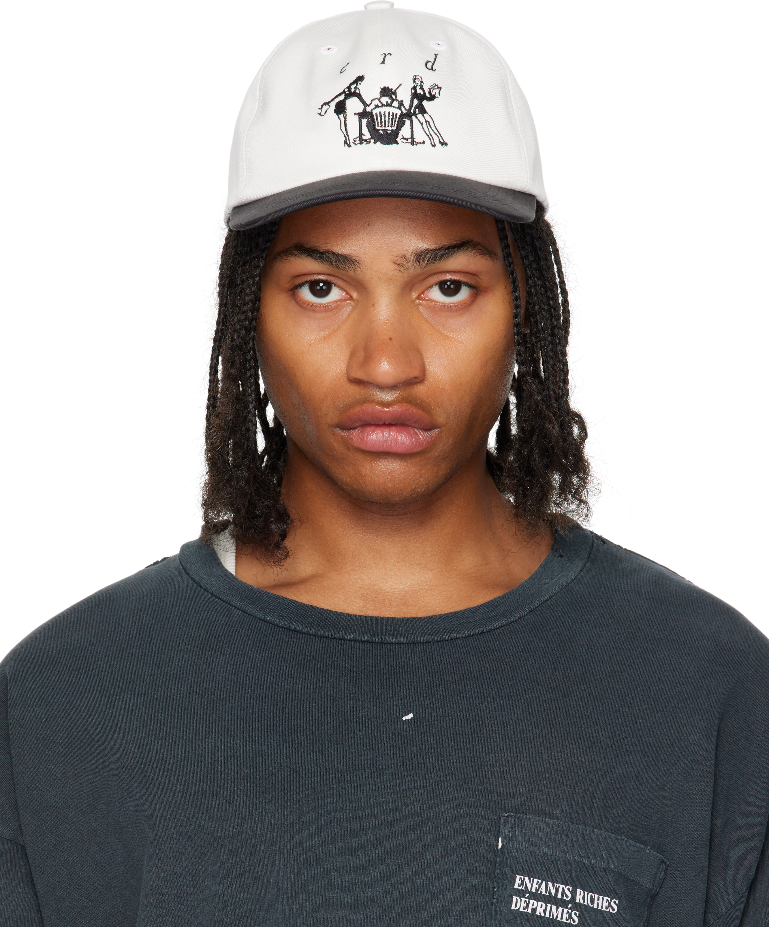 Enfants Riches Déprimés: Black & White 6-Panel Secretary Cap
