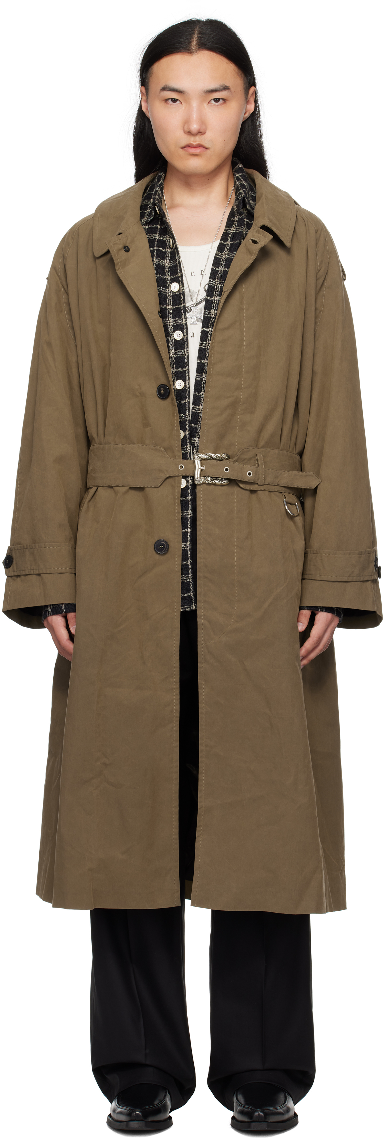 Khaki Museum Sunday Trench Coat