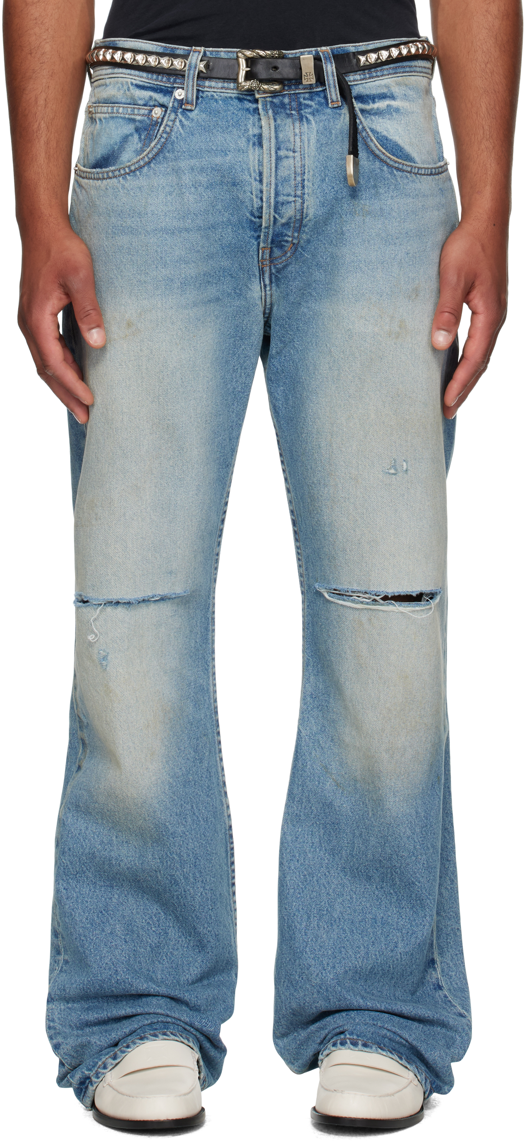 Blue Wider Flare Leg Jeans