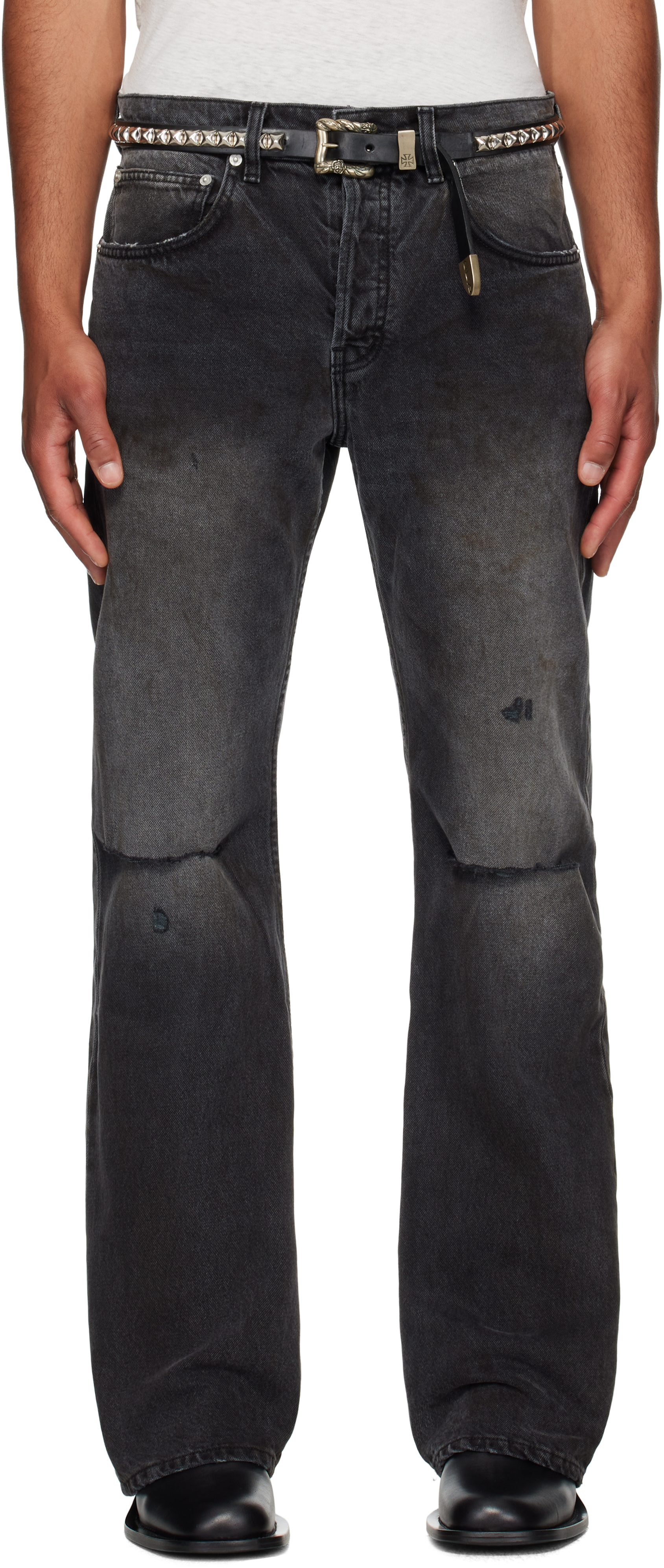 Black Wider Flare Leg Jeans