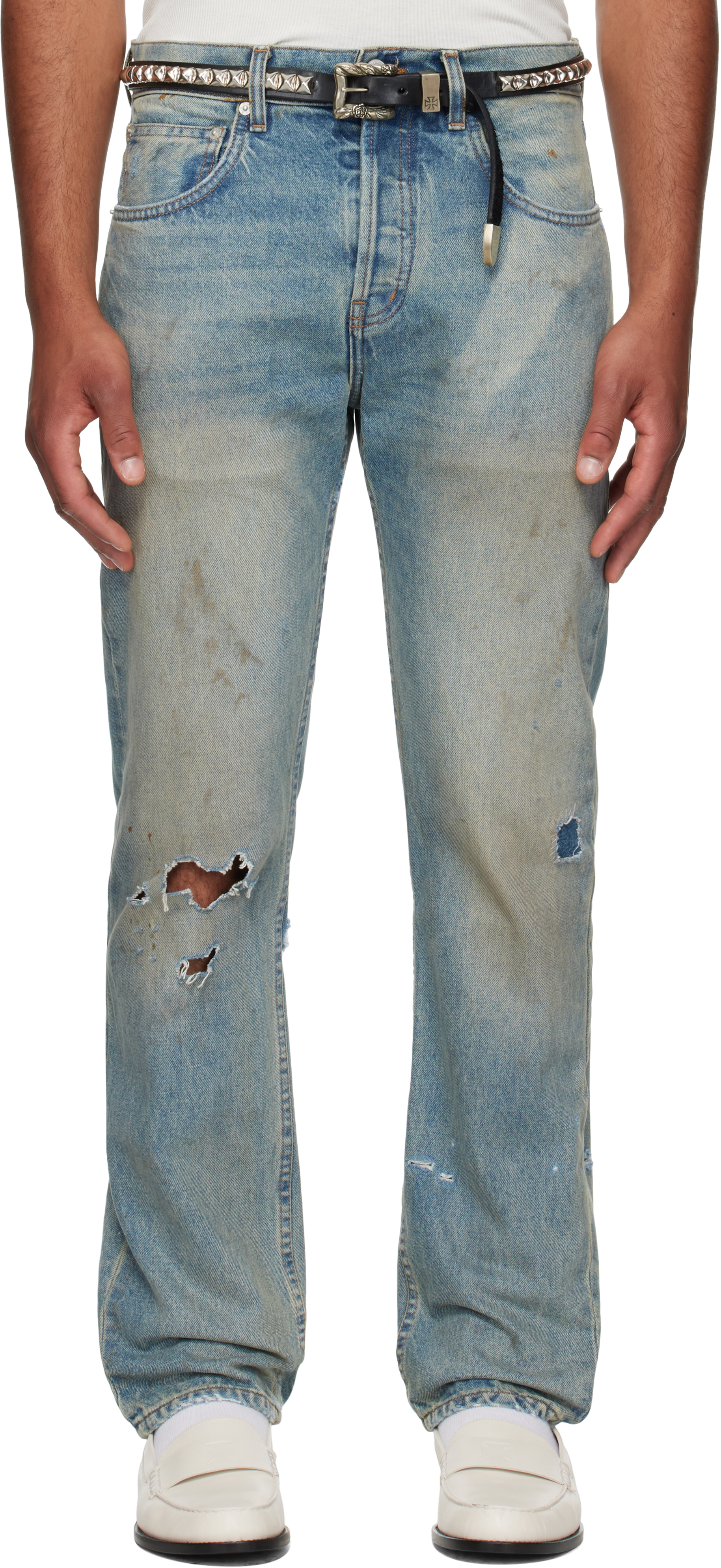Blue Straight Leg Jeans