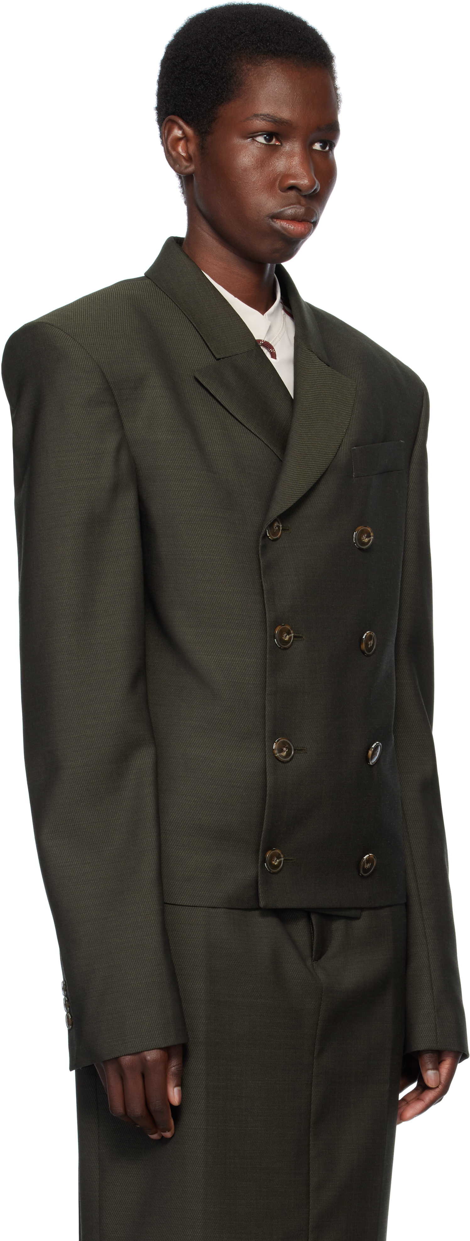 MARTINE ROSE GREEN BOWIE BLAZER
