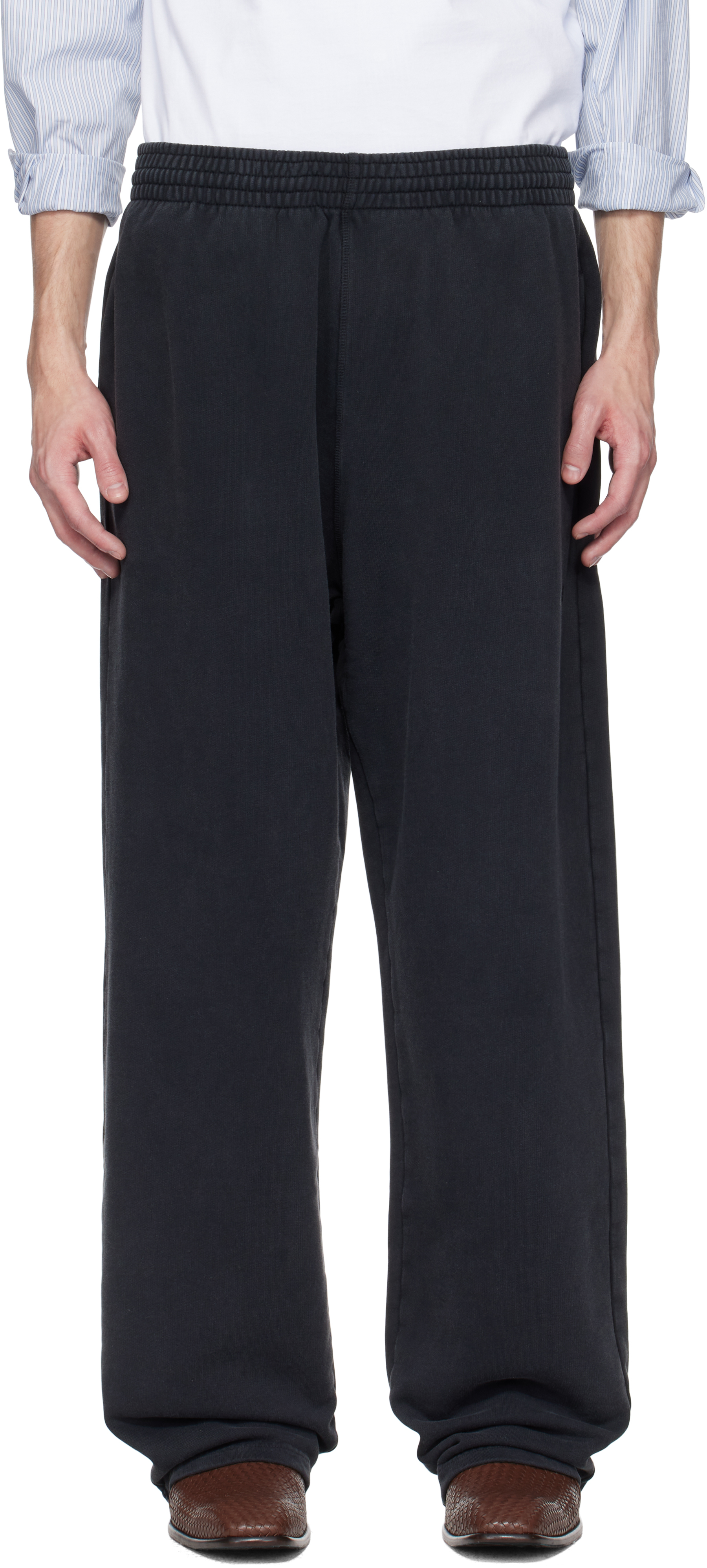 Martine Rose: Black Wide-Leg Sweatpants | SSENSE