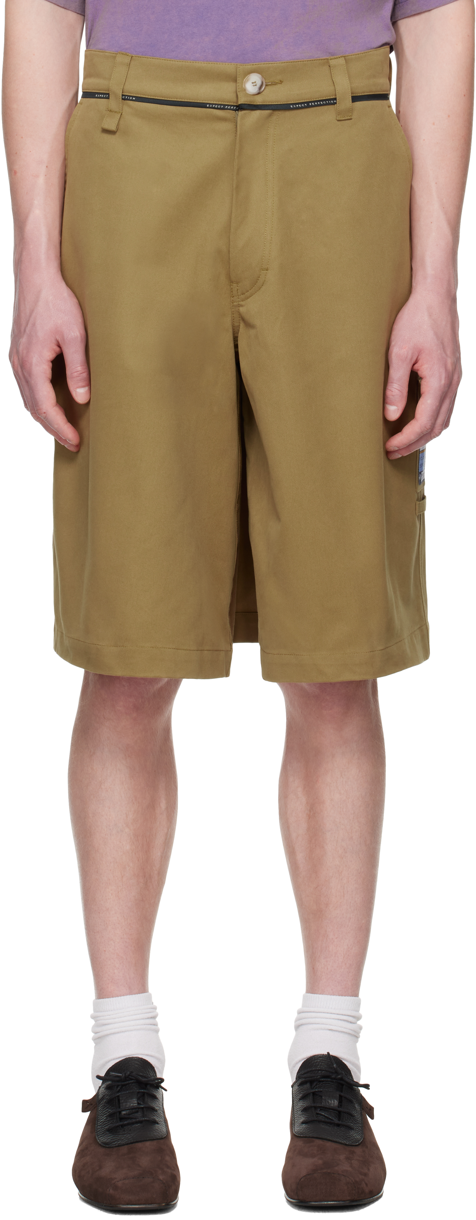 Khaki Twisted Skate Shorts