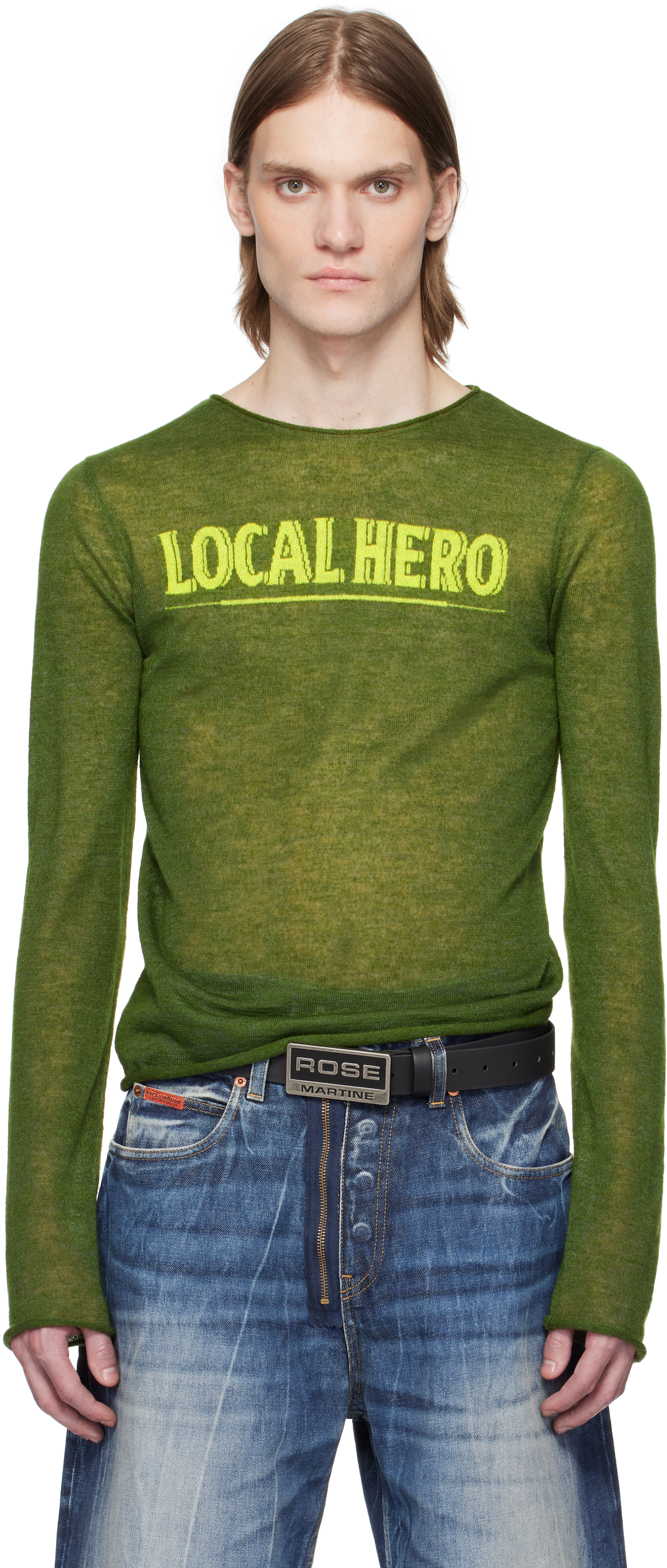 Green Fine Intarsia Sweater