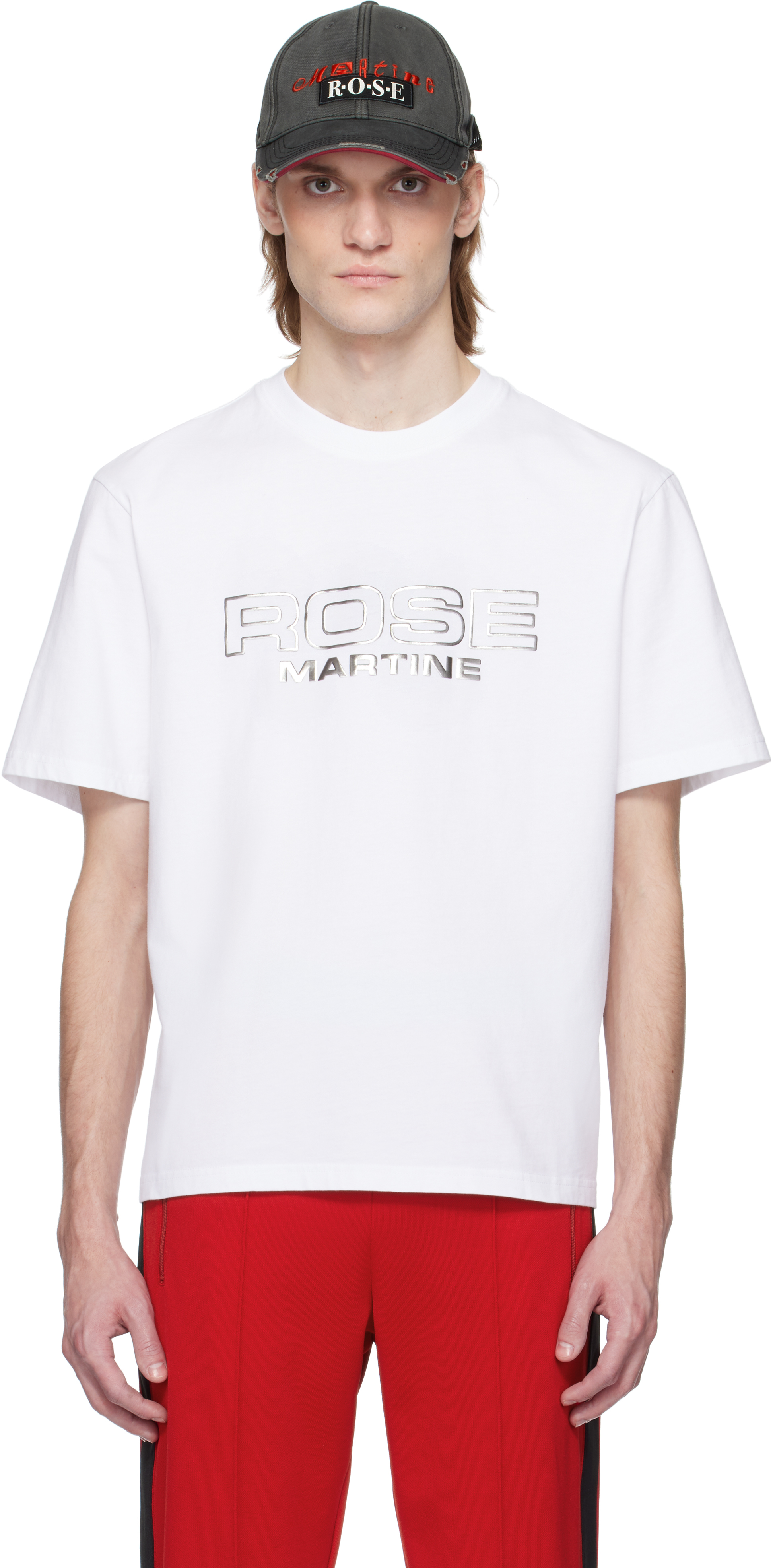 MARTINE ROSE クルネックフットホルトッフ 177JT07023 WHT Martine Rose - Twist Sleeve Football Top in White