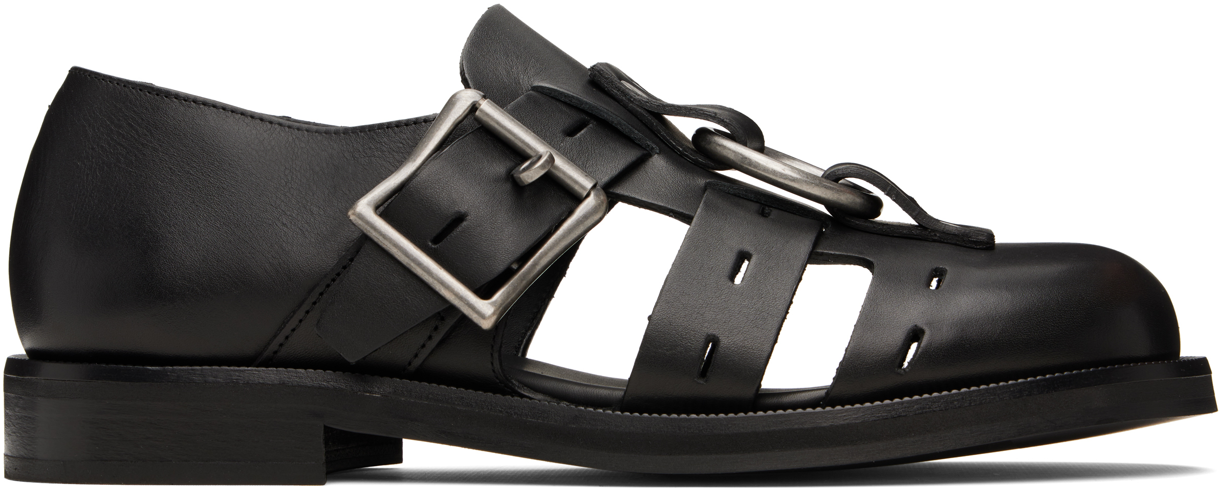 Black Bondage Belt Sandals
