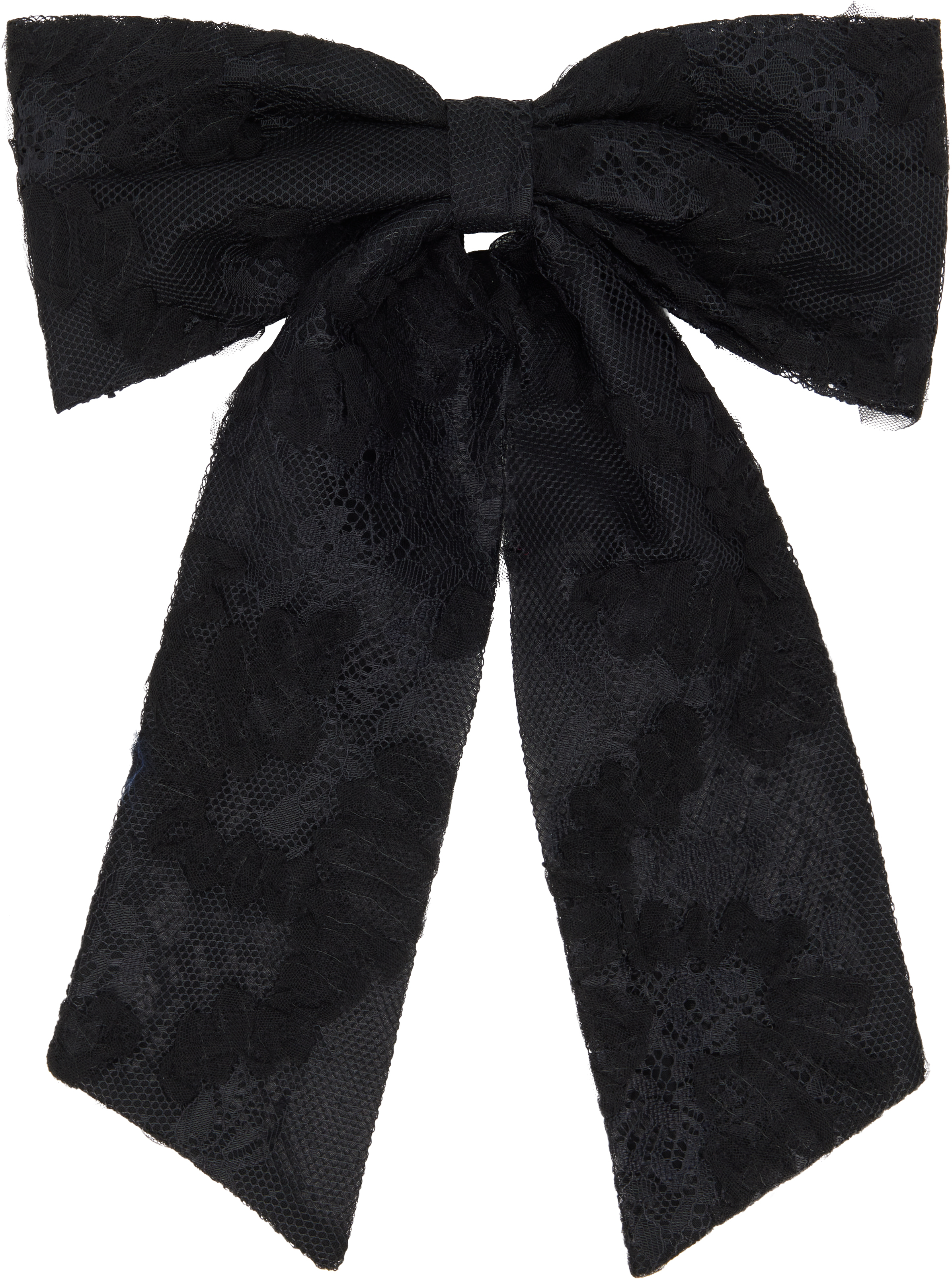 Black Lace Bombo Bow Hair Clip