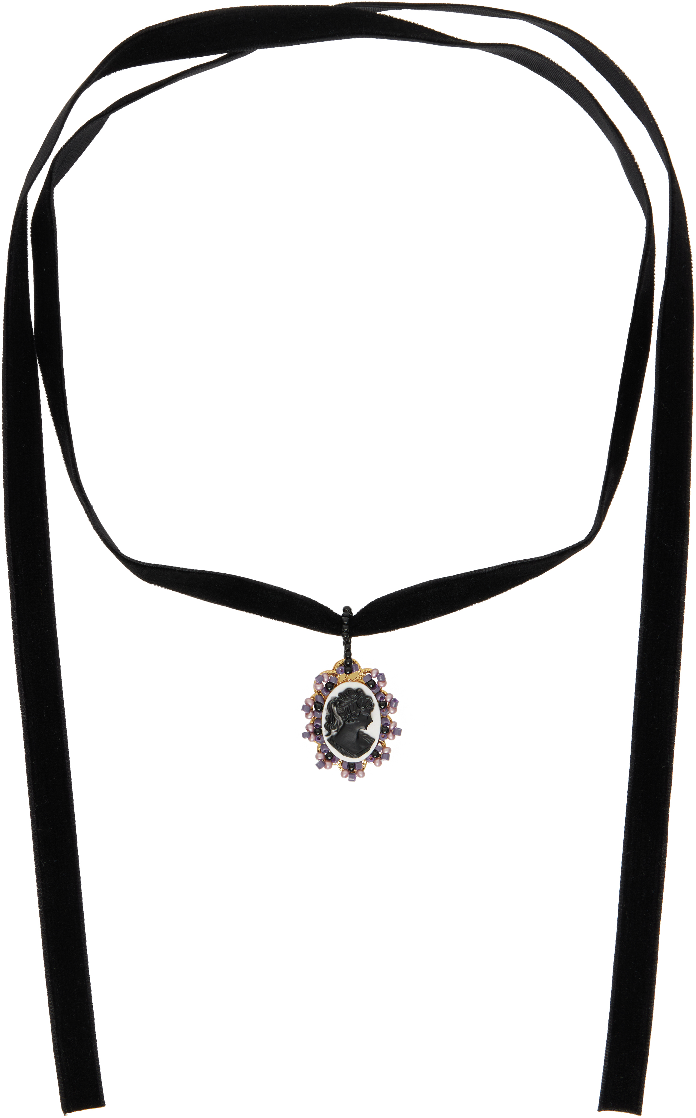 Anna Sui: Black Erickson Beamon Edition Cameo Choker | SSENSE