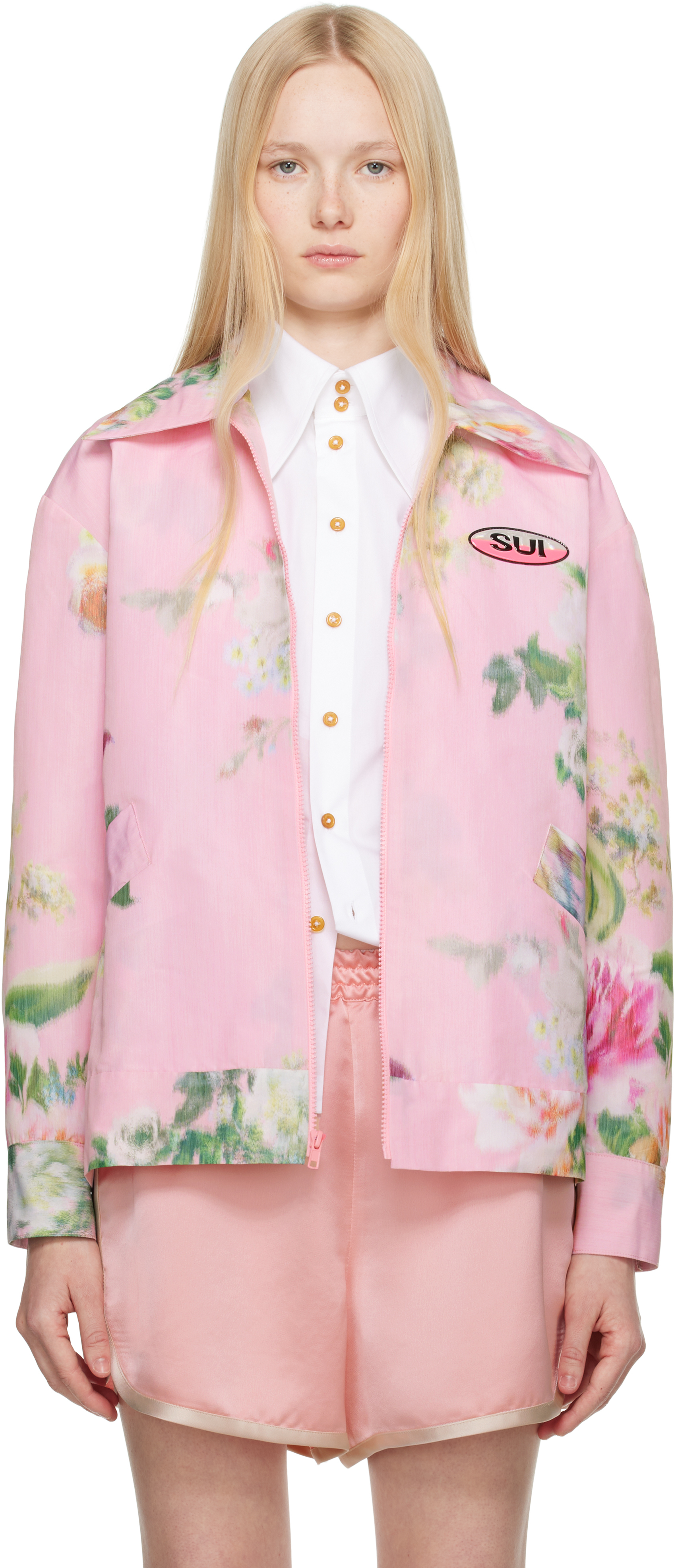 Pink Cabbage Rose Taffeta Jacket