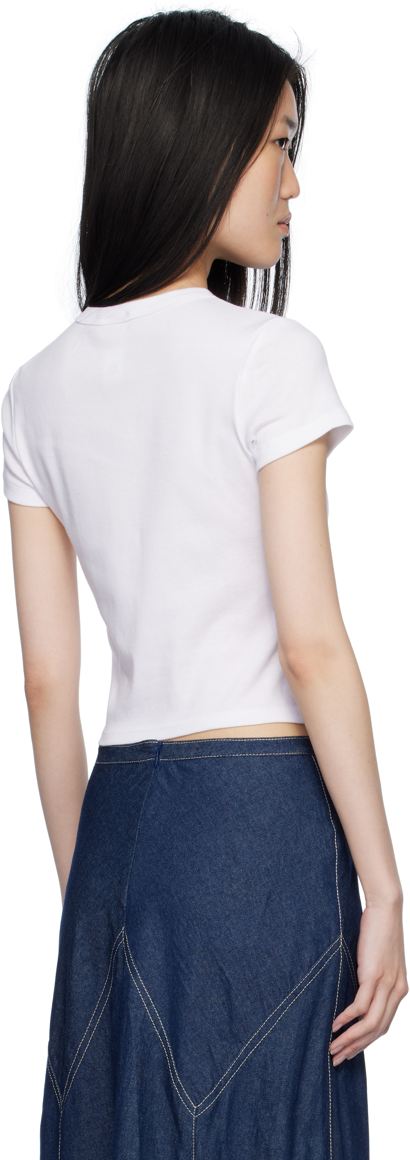 Anna Sui White Crewneck Beach Girl Baby T-shirt In White