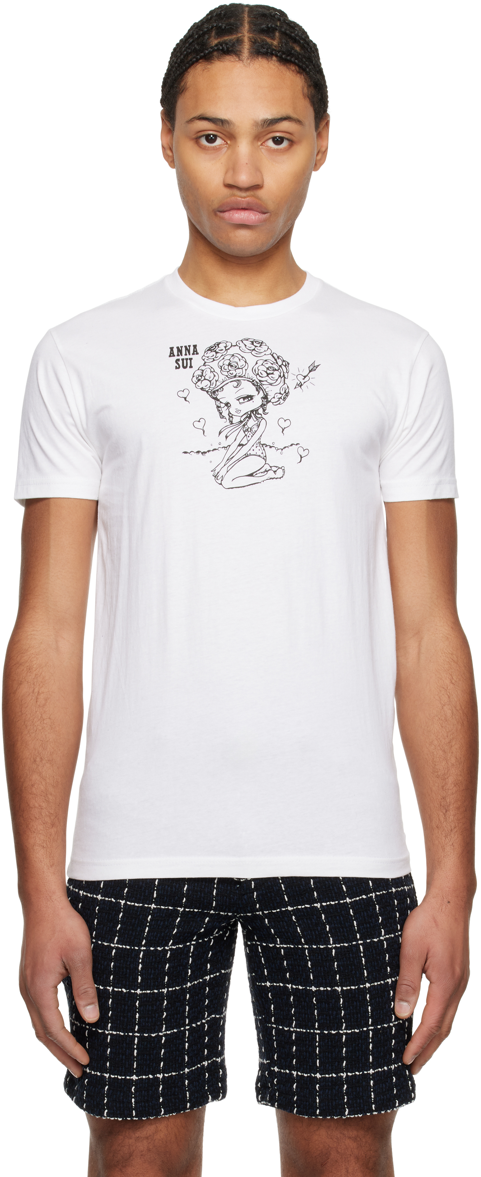 Anna Sui White Beach Girl Baby T-shirt In White