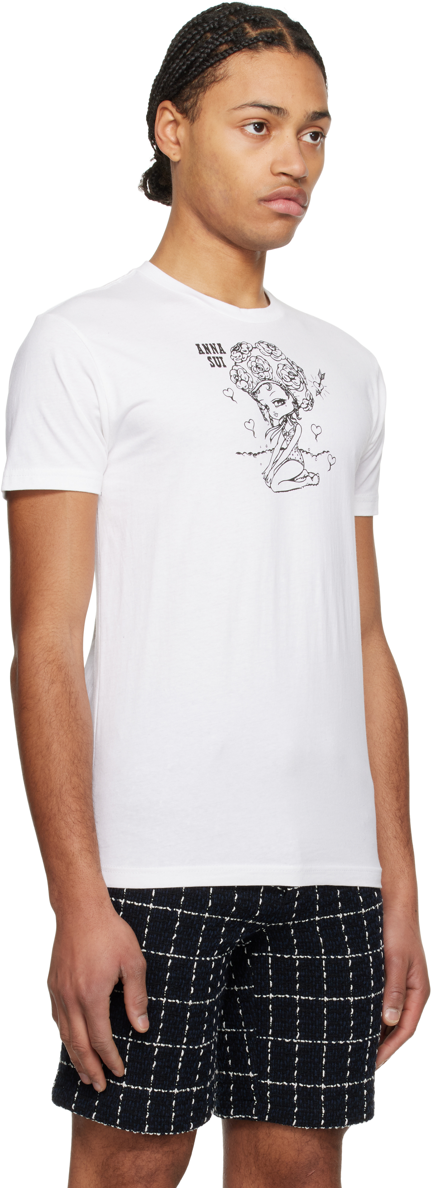 Anna Sui White Beach Girl Baby T-shirt In White