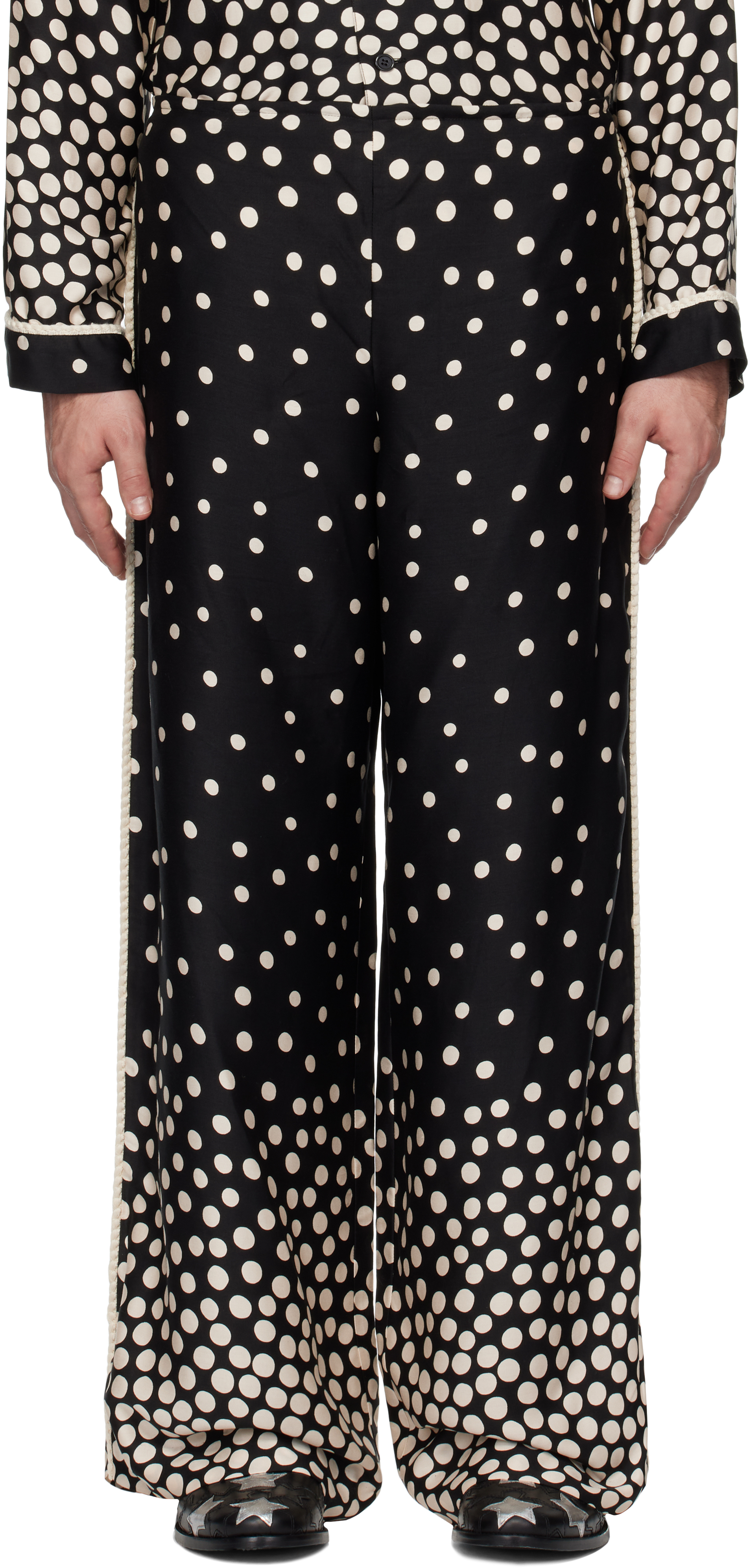 Black Polka Pyjama Pants