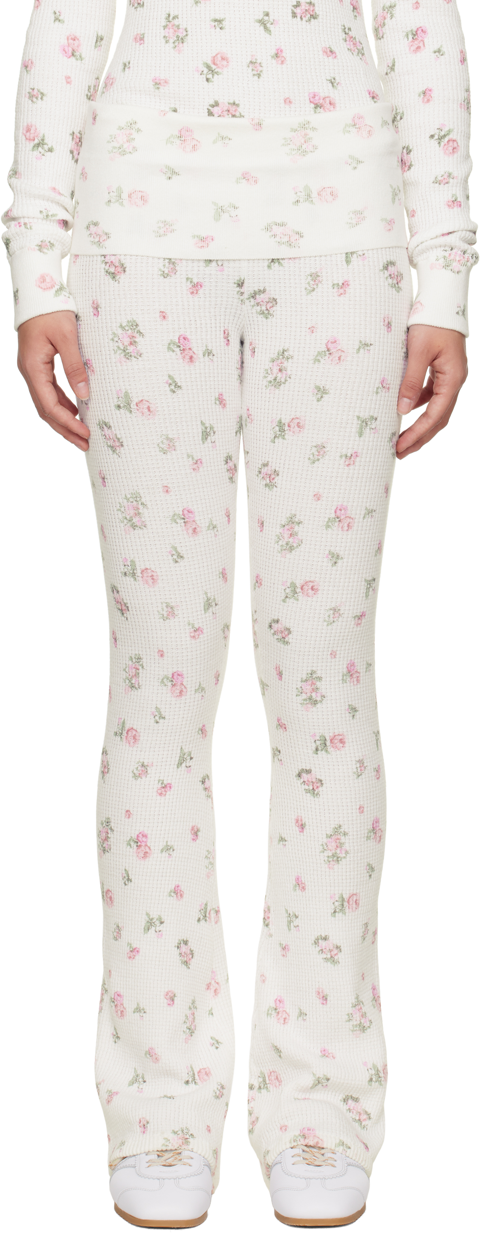 Pink Flared Thermal Lounge Pants