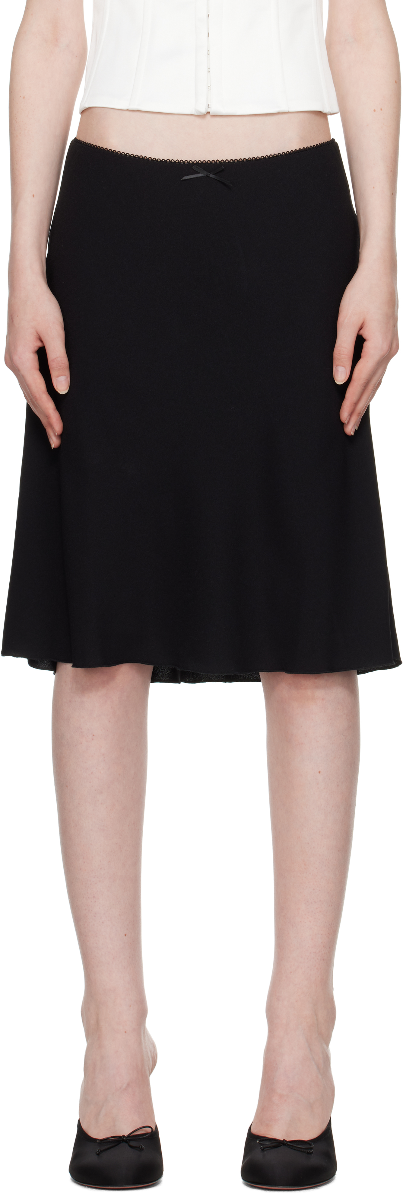 Guizio Black Paloma Midi Skirt