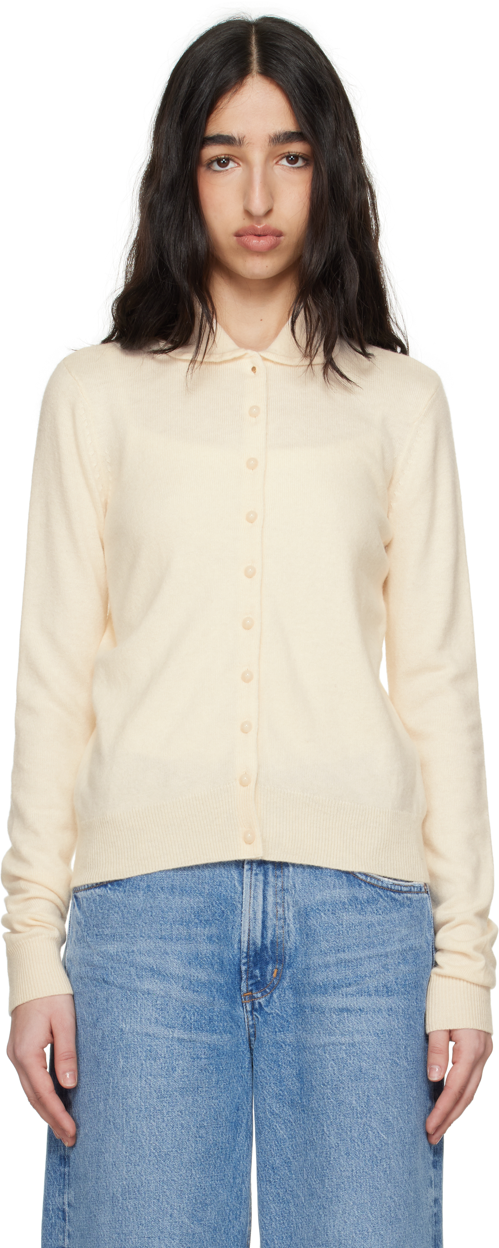 Guizio Off-white Delphine Cardigan In Ivory