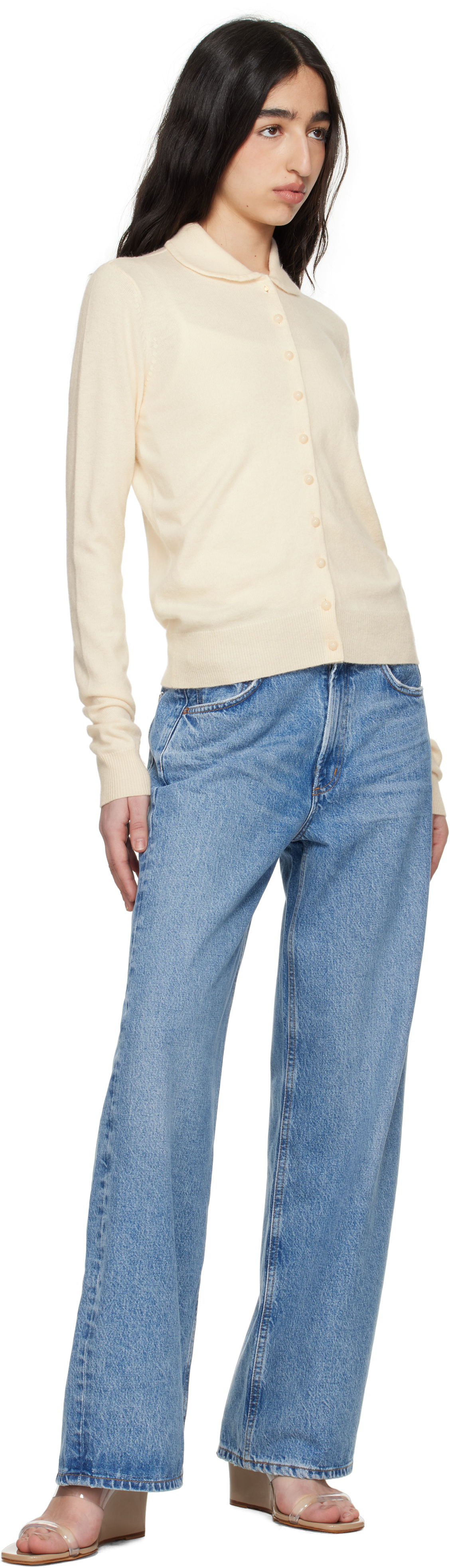 Guizio Off-white Delphine Cardigan In Ivory