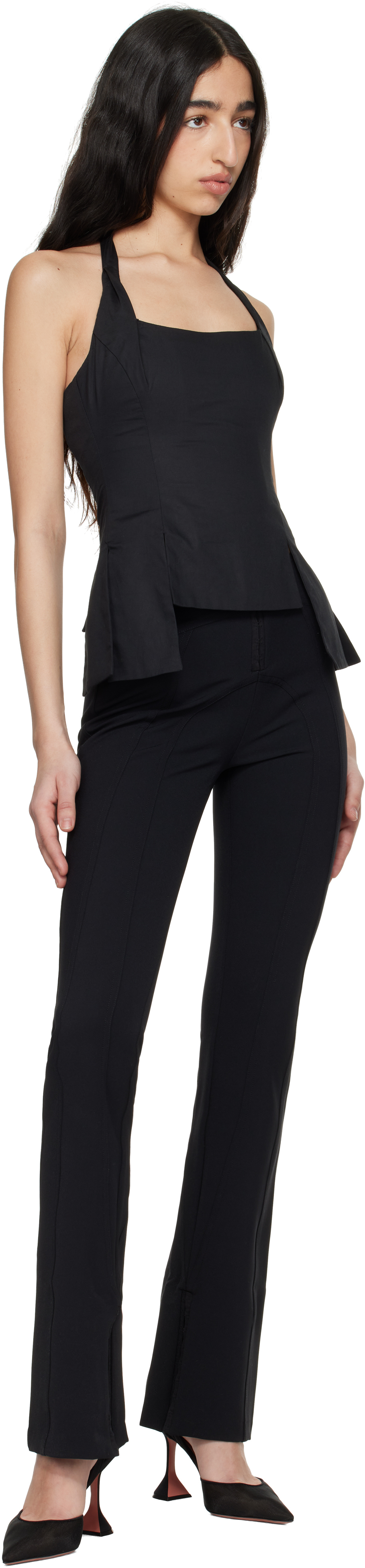 Guizio Black Carine Halter Top In Black