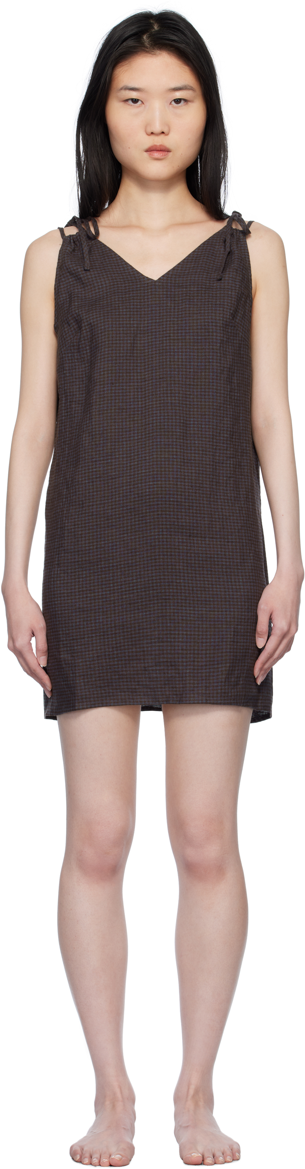 deiji studios brown dress Double Seam Dress