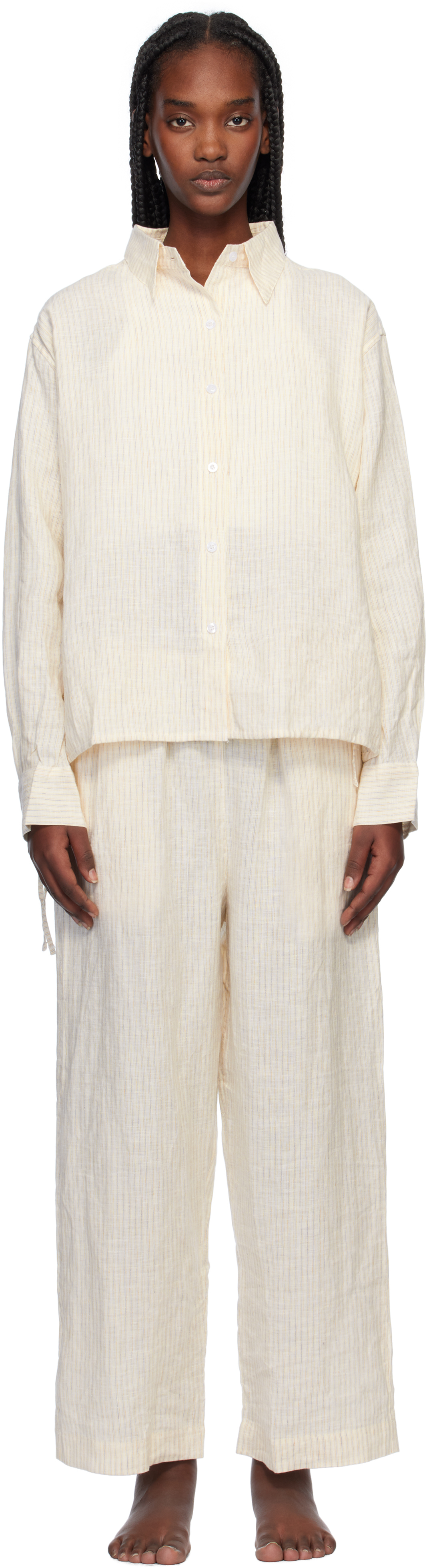 Off-White Tie Split Pyjama Set