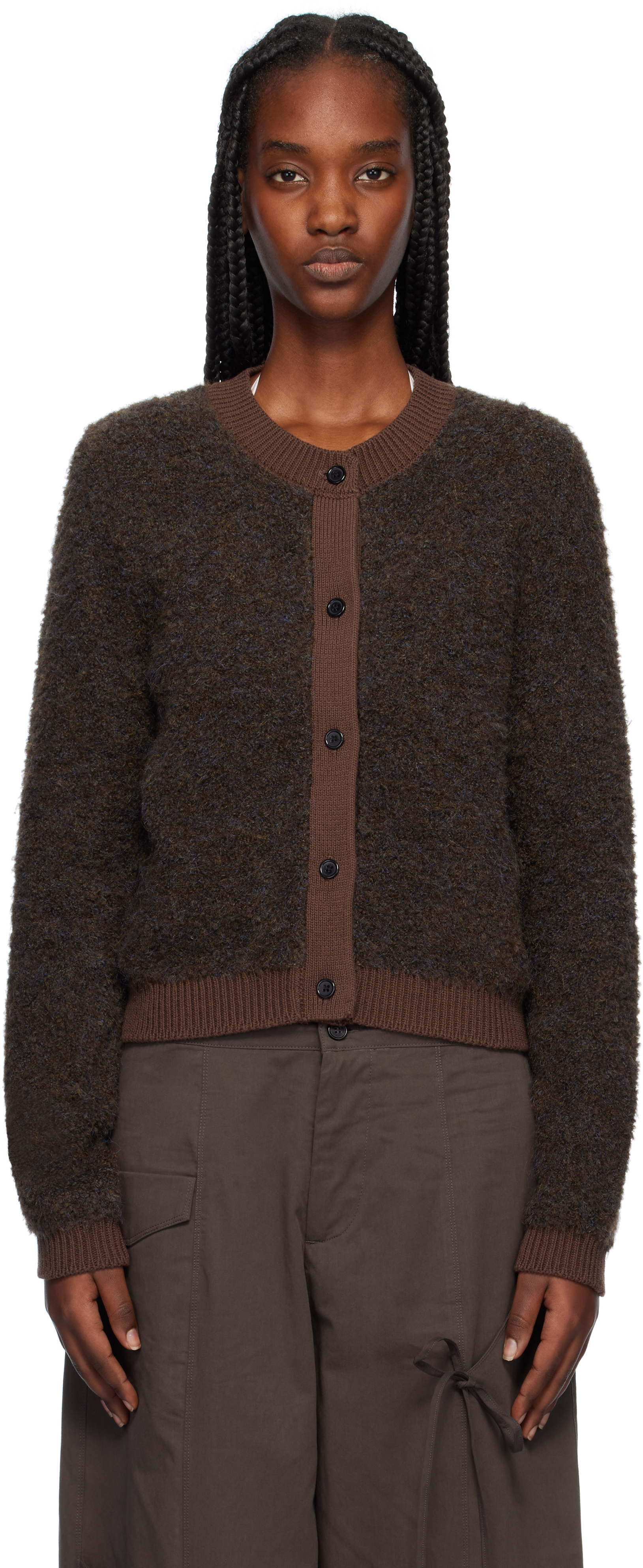 Brown Looped Cardigan