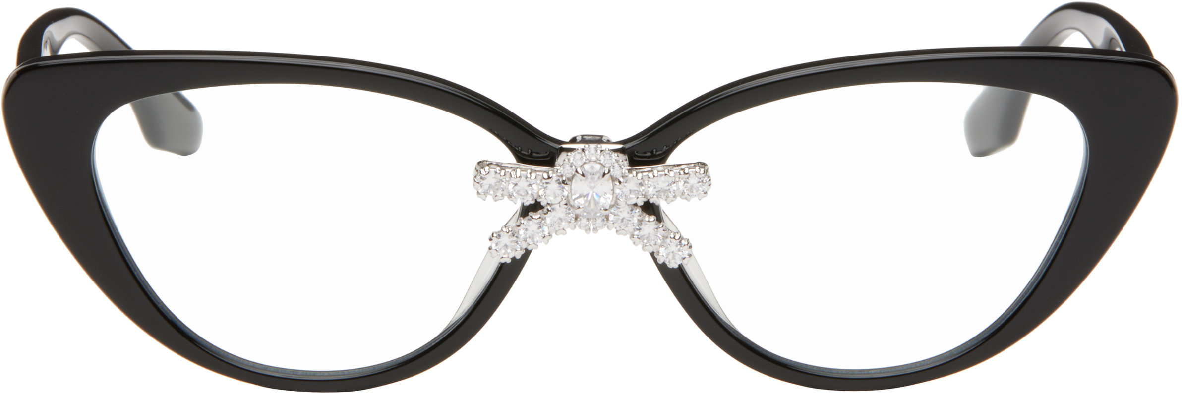 Black YVMIN Edition Front Jeweled-Bowknot Glasses