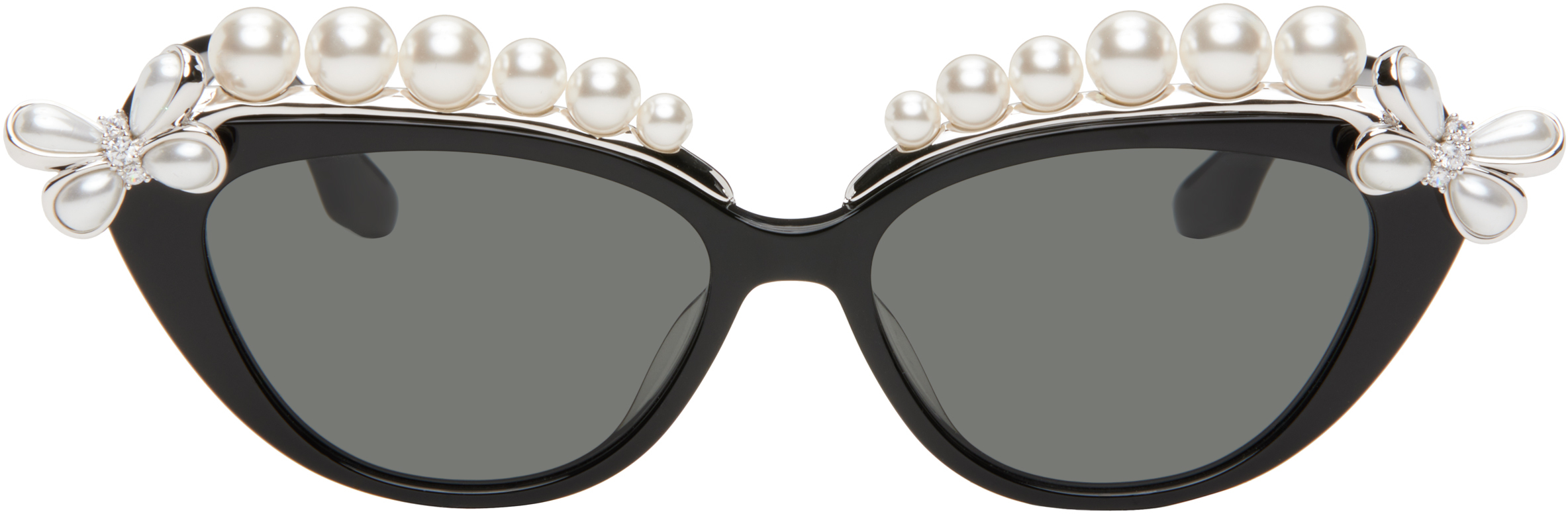 Black YVMIN Edition Pearl Eyebrow Sunglasses