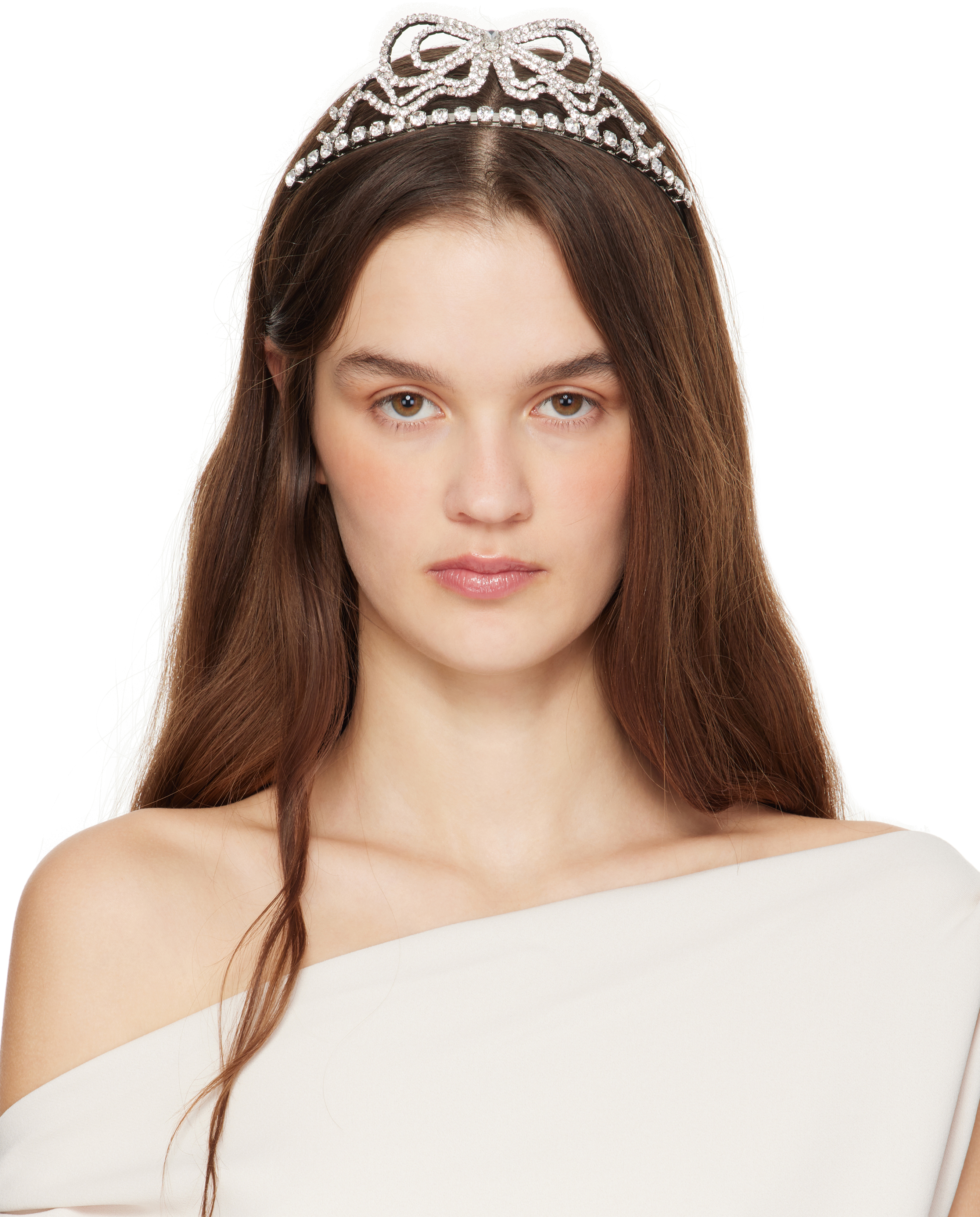 Silver Bow Crystal Headband