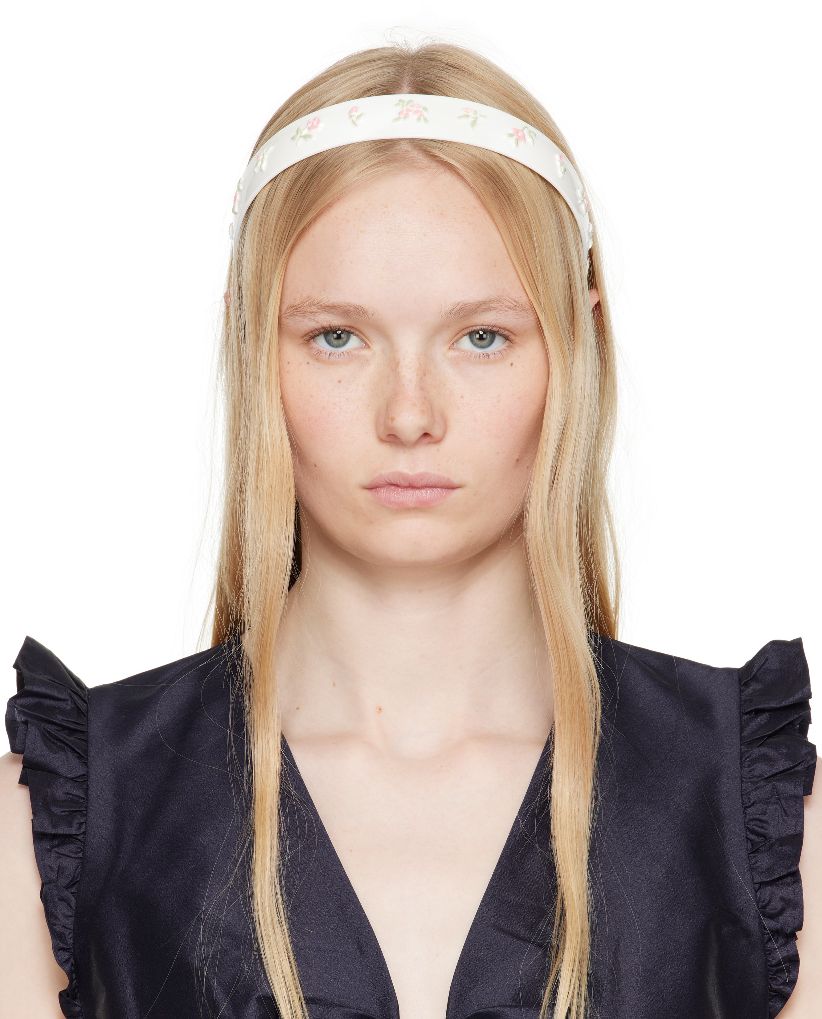 Shushu-tong White Yvmin Edition Hand-painted Floral Headband