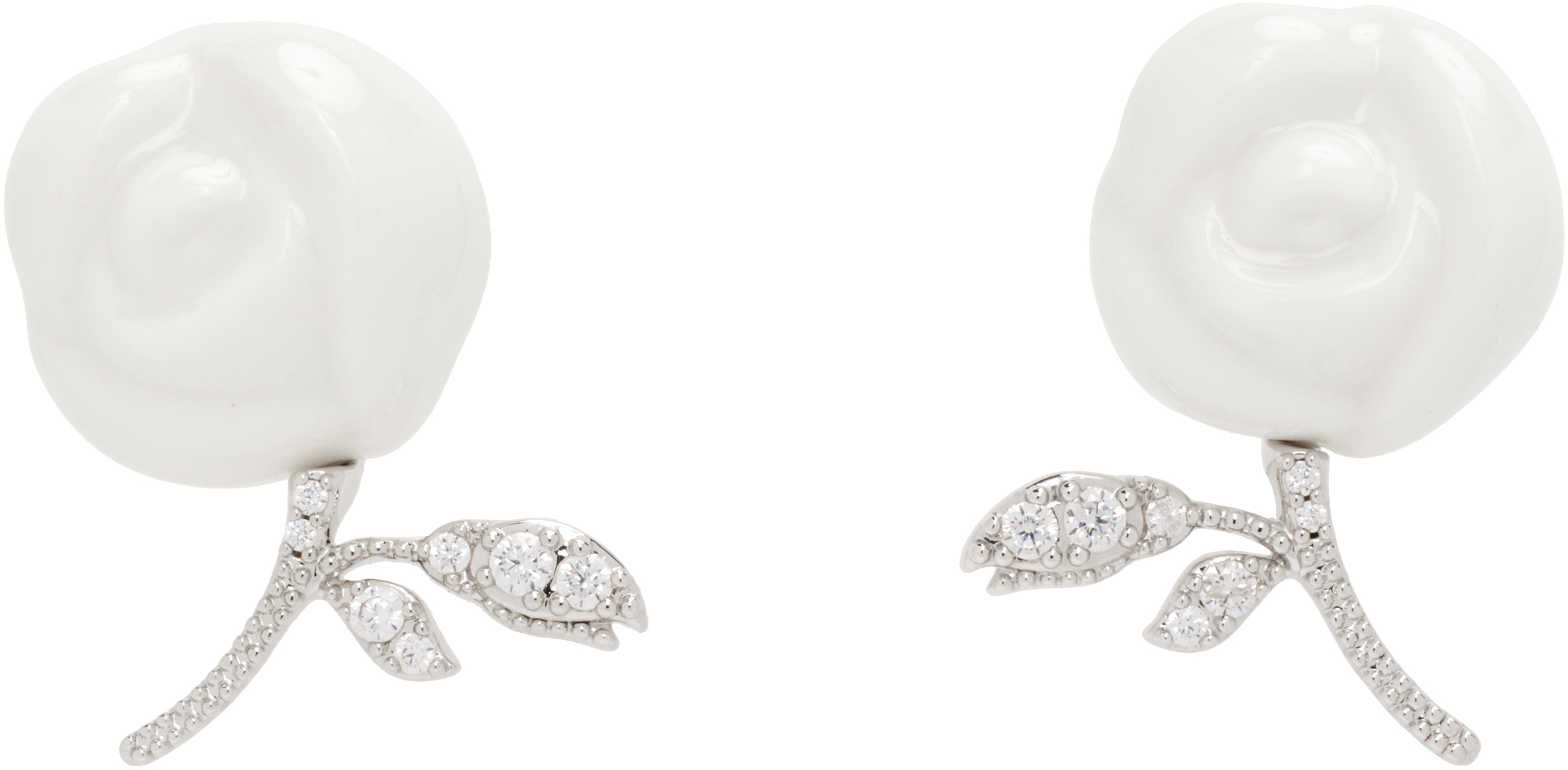 YVMIN X SHUSHUTONG / Pearl String Rose Earring