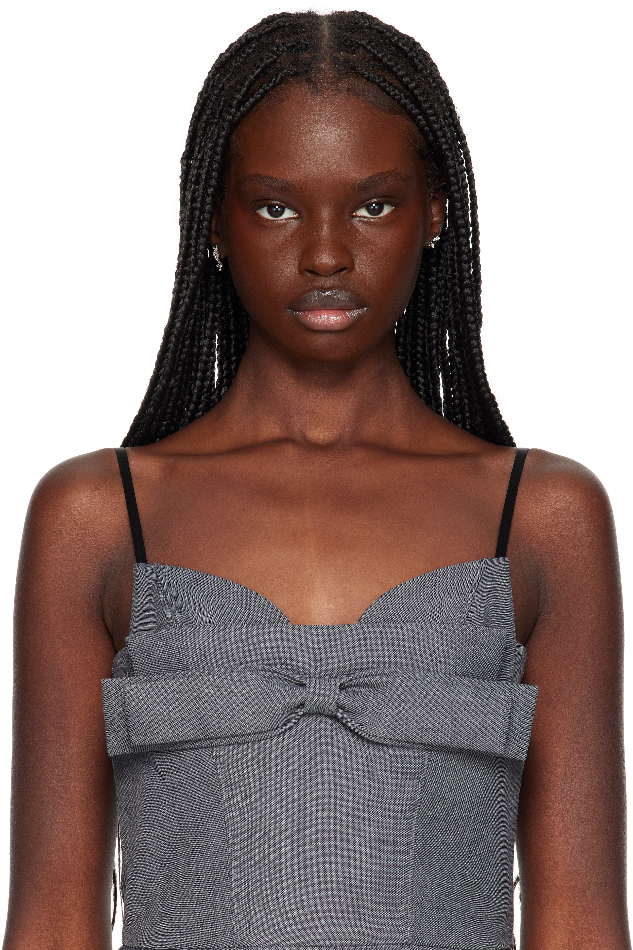 SHUSHU-TONG SILVER YVMIN EDITION ZICRON FLORAL GEMSTONE EARRING SET