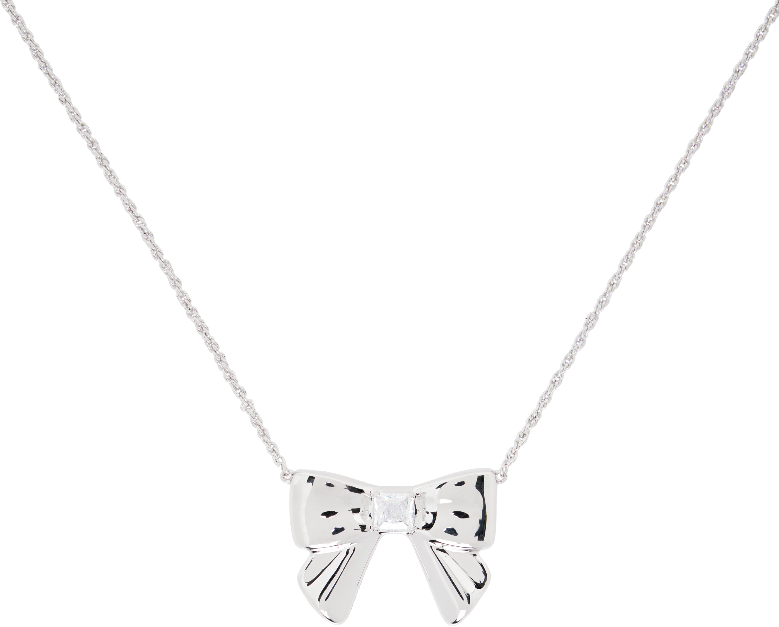 Shushu-tong Silver Yvmin Edition Double-sided Ceramics Bowknot Necklace In Pink