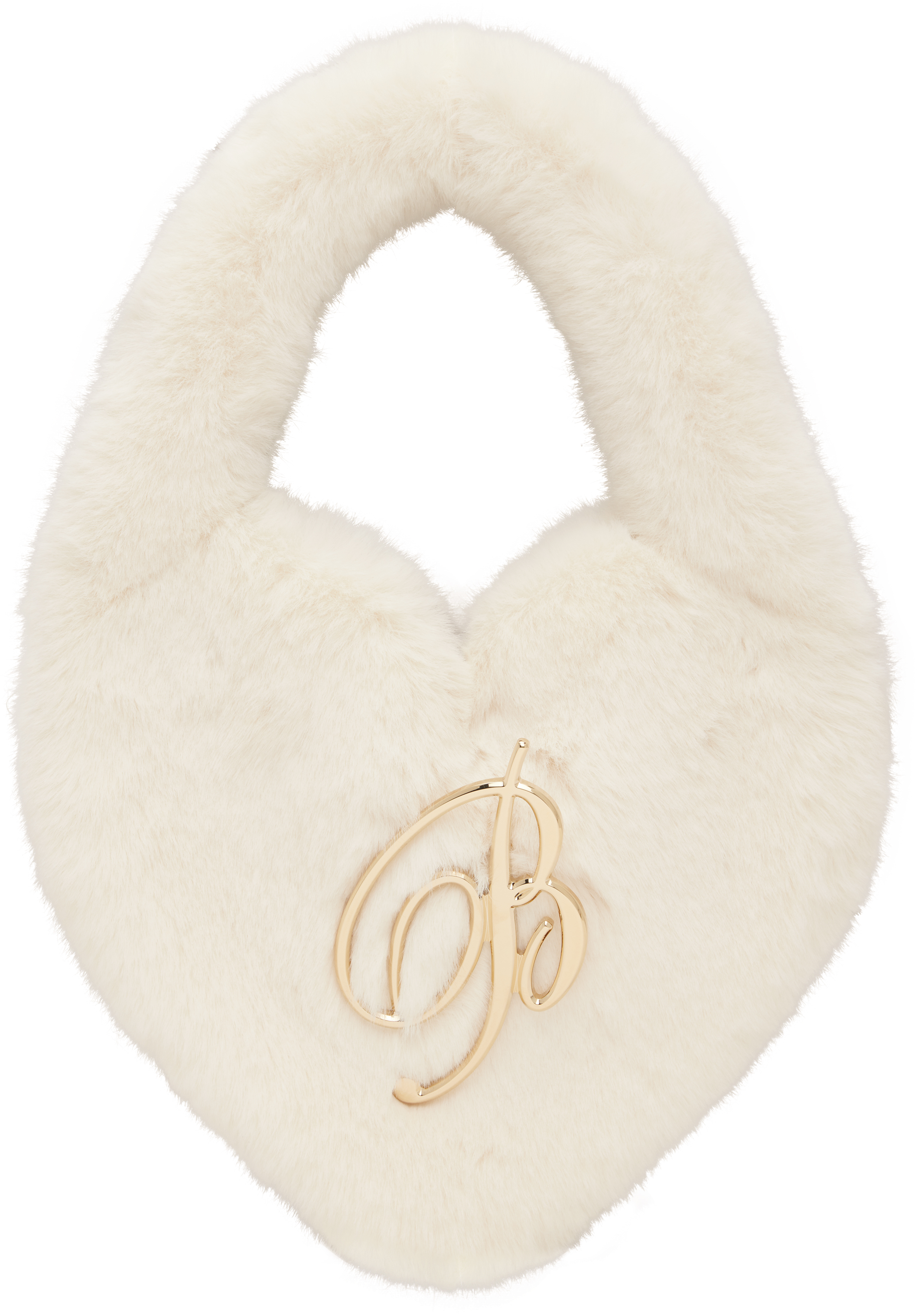 Off-White Heart Faux-Fur Bag