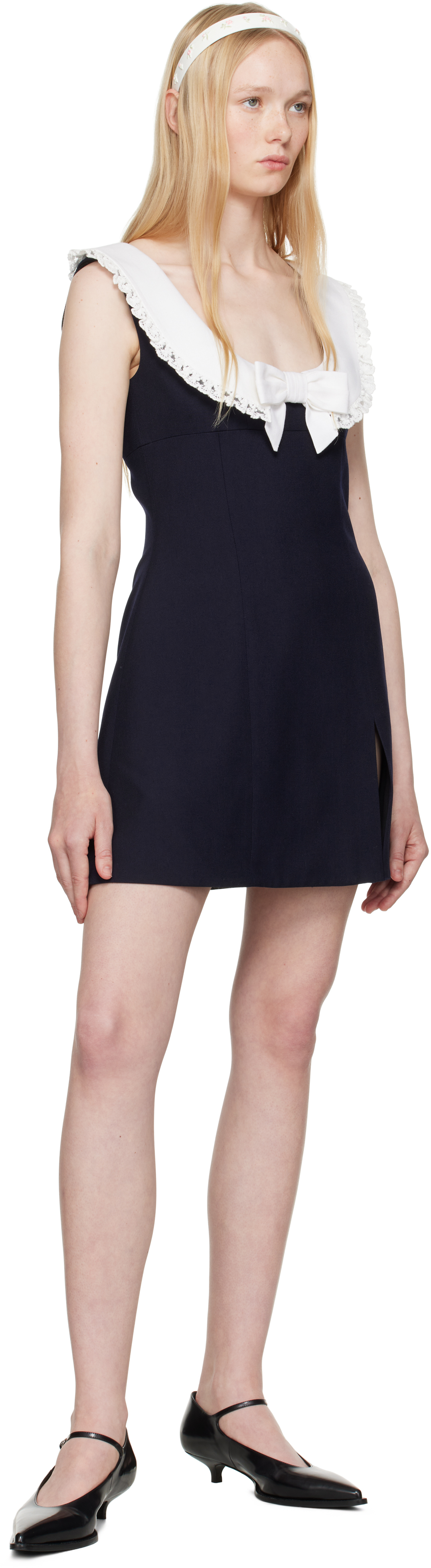Shushu-tong Navy Round Neck Sleeveless Minidress In Na100 Navy Blue