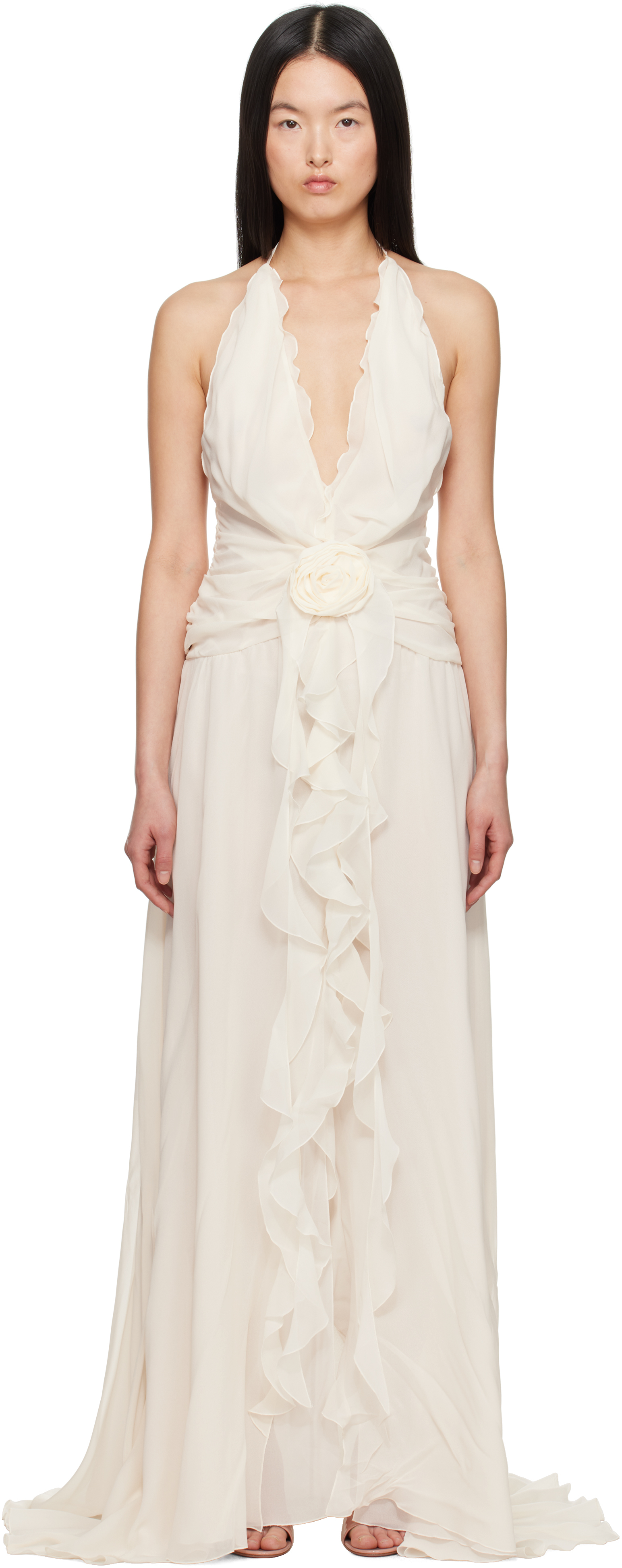 Off-White Georgette Maxi Dress