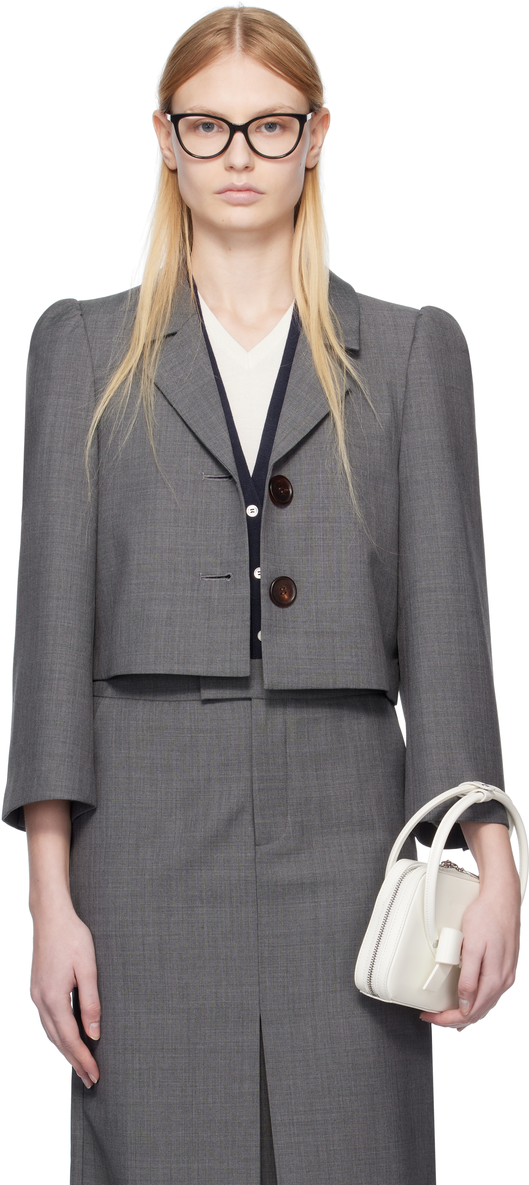 Gray Short Suit Blazer