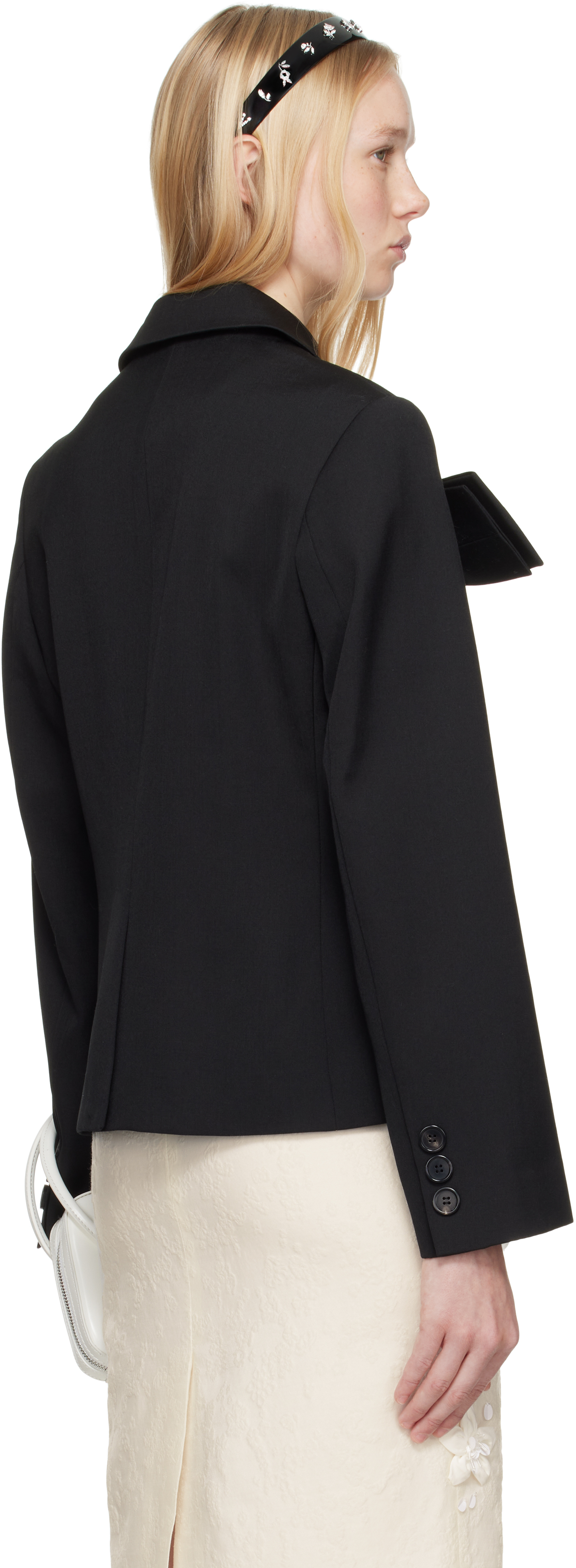 Shushu-tong Ssense Exclusive Black Bow Blazer In Ut152ba100