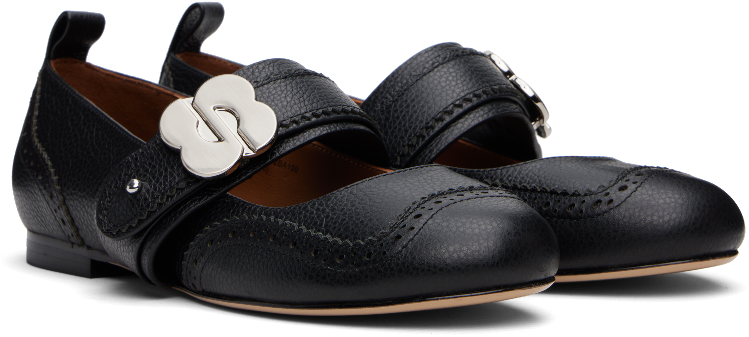 Shushu-tong Black Round-toe Ballerina Flats In Ba100 Black