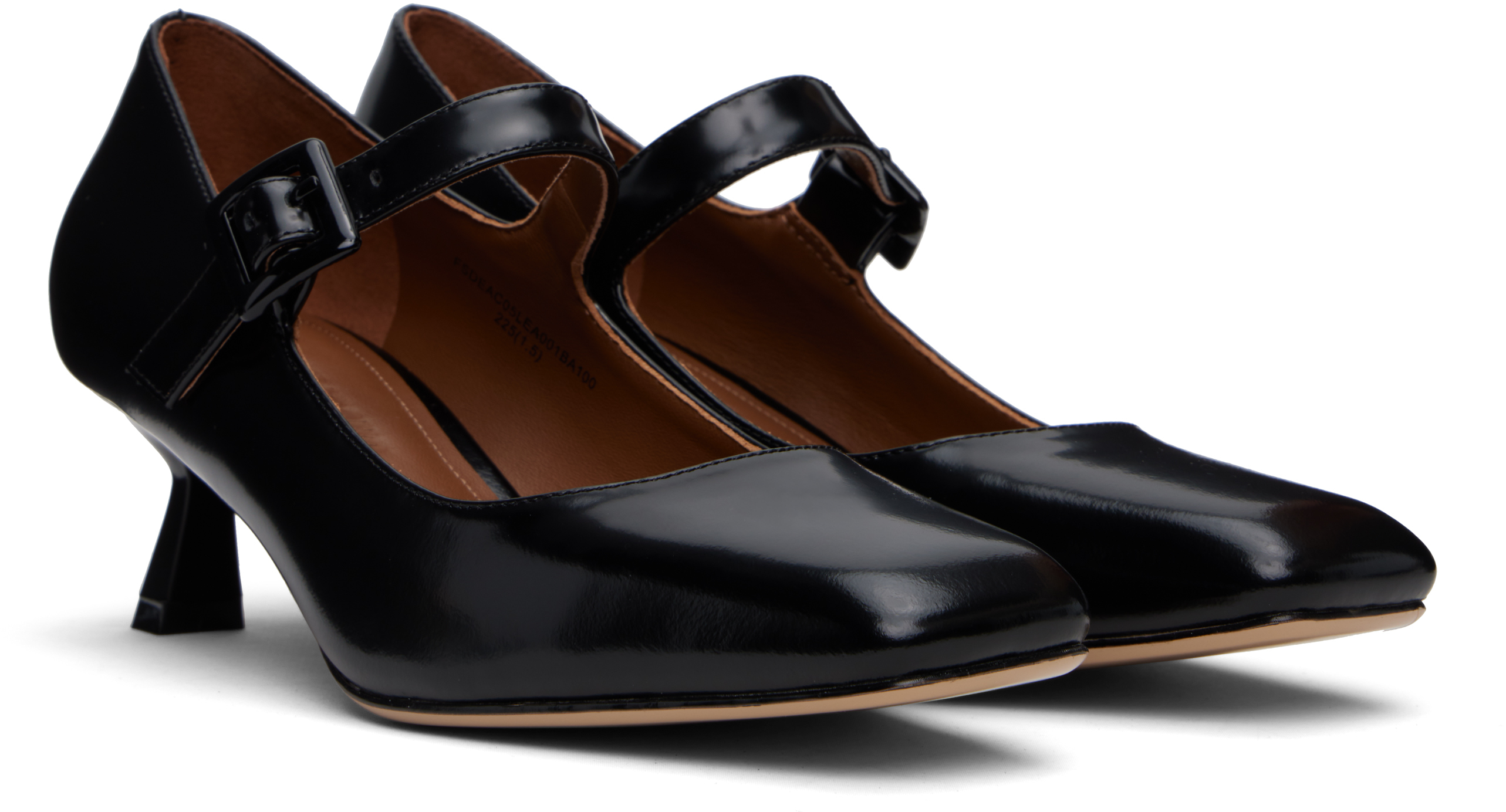 Shushu-tong Black Square-toe Mid Heels In Ba100 Black