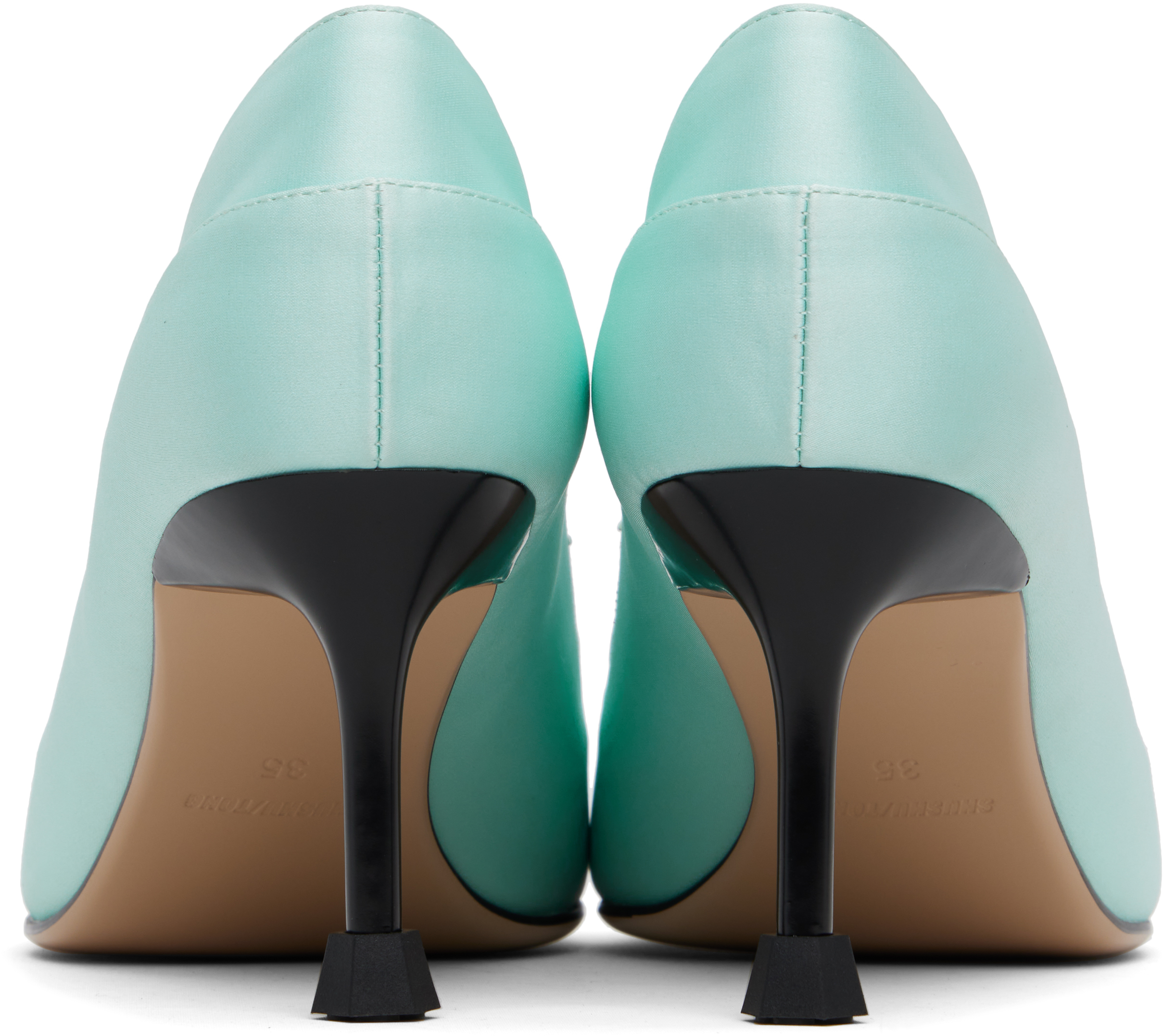 Shushu-tong Blue Vintage Pointed-toe Heels In Mg100 Mint Green