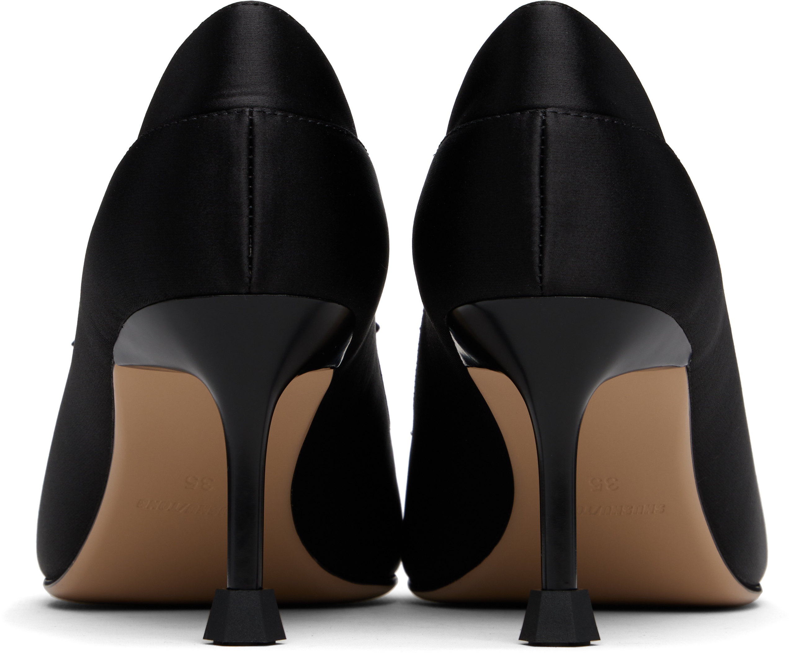 Shushu-tong Black Vintage Pointed-toe Heels In Ba100 Black