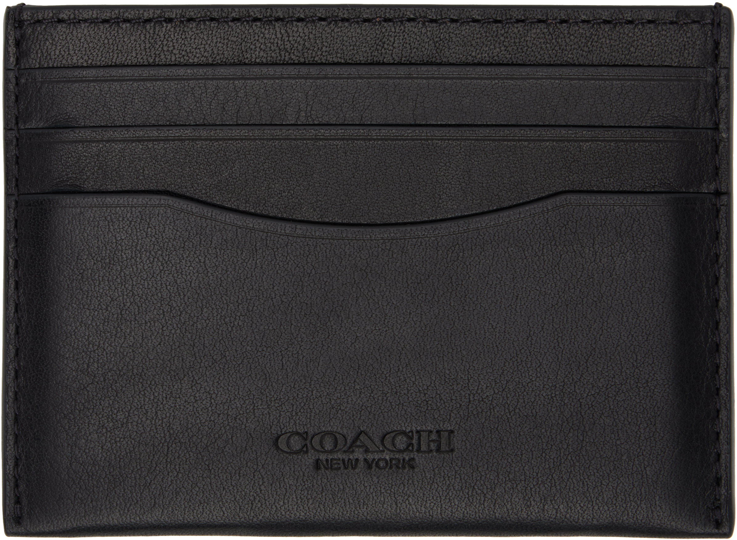 Shop Coach ブラック エンボスロゴ カードケース In Black