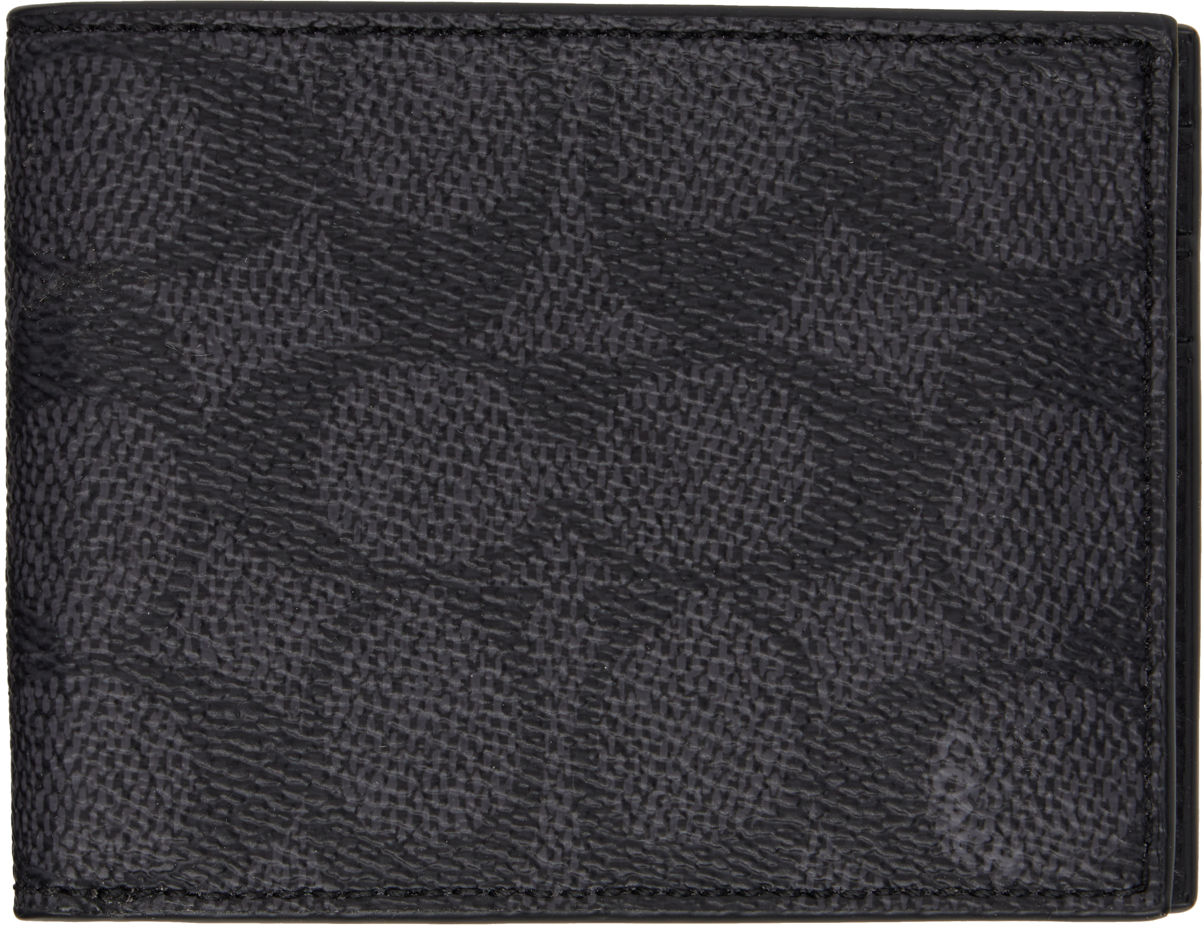 Coach Slim Billfold Wallet in Charcoal Black Signature Canvas for Men