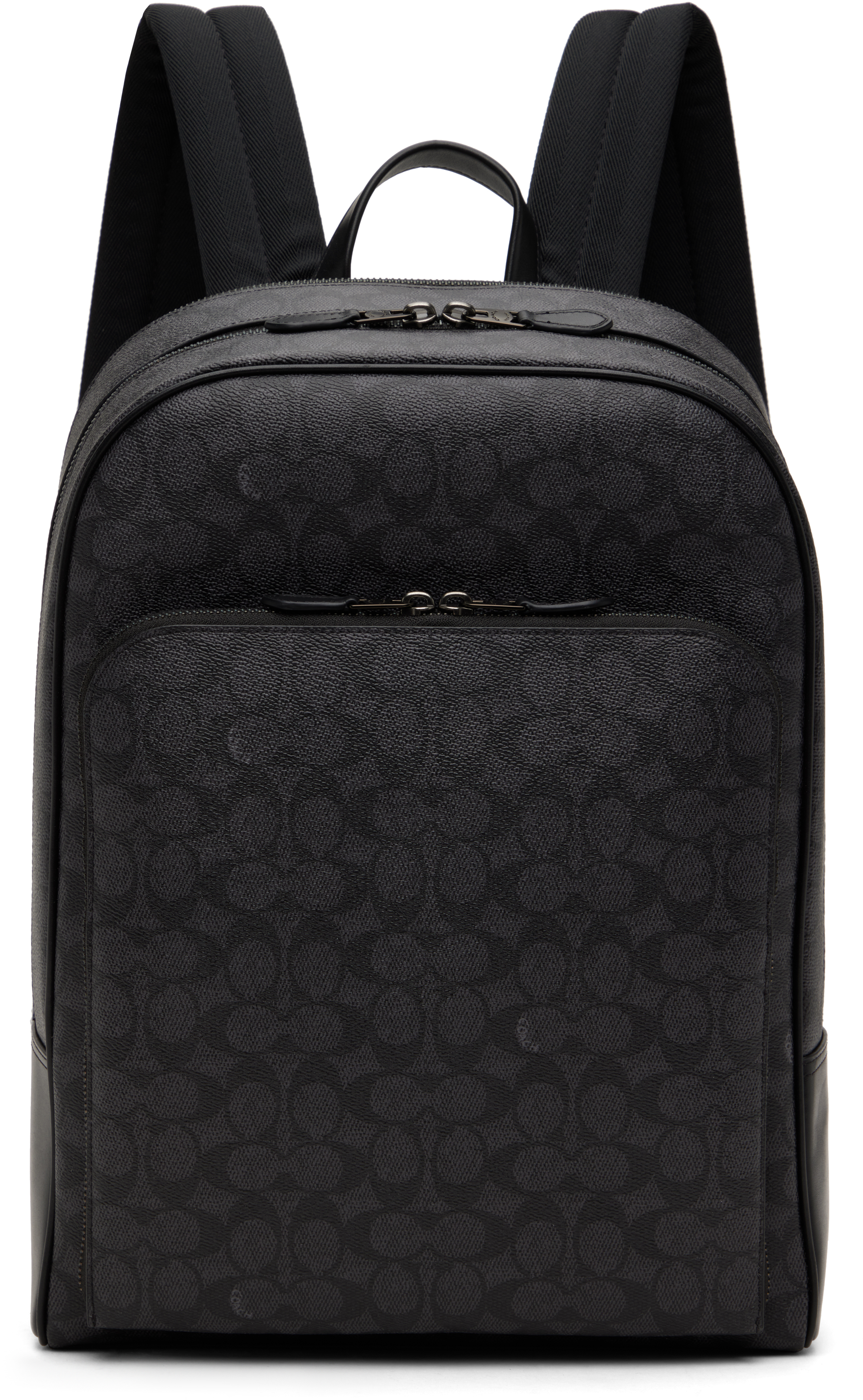 Shop Coach Black Gotham Signature Canvas Backpack In Charcoal