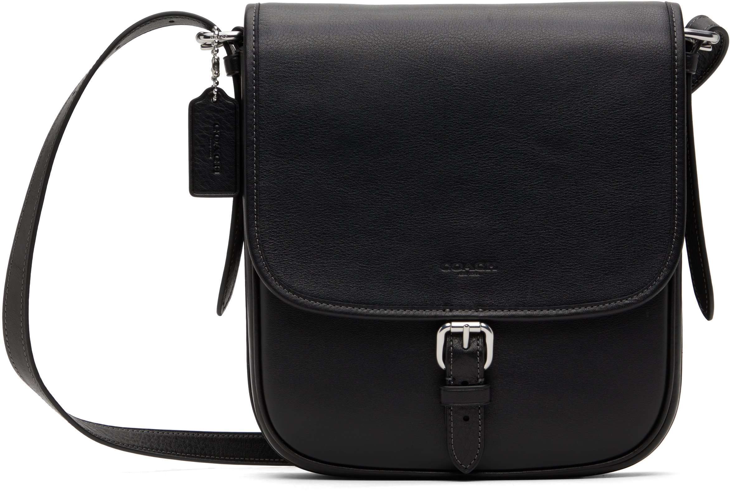 Black Hitch Flap Crossbody Bag