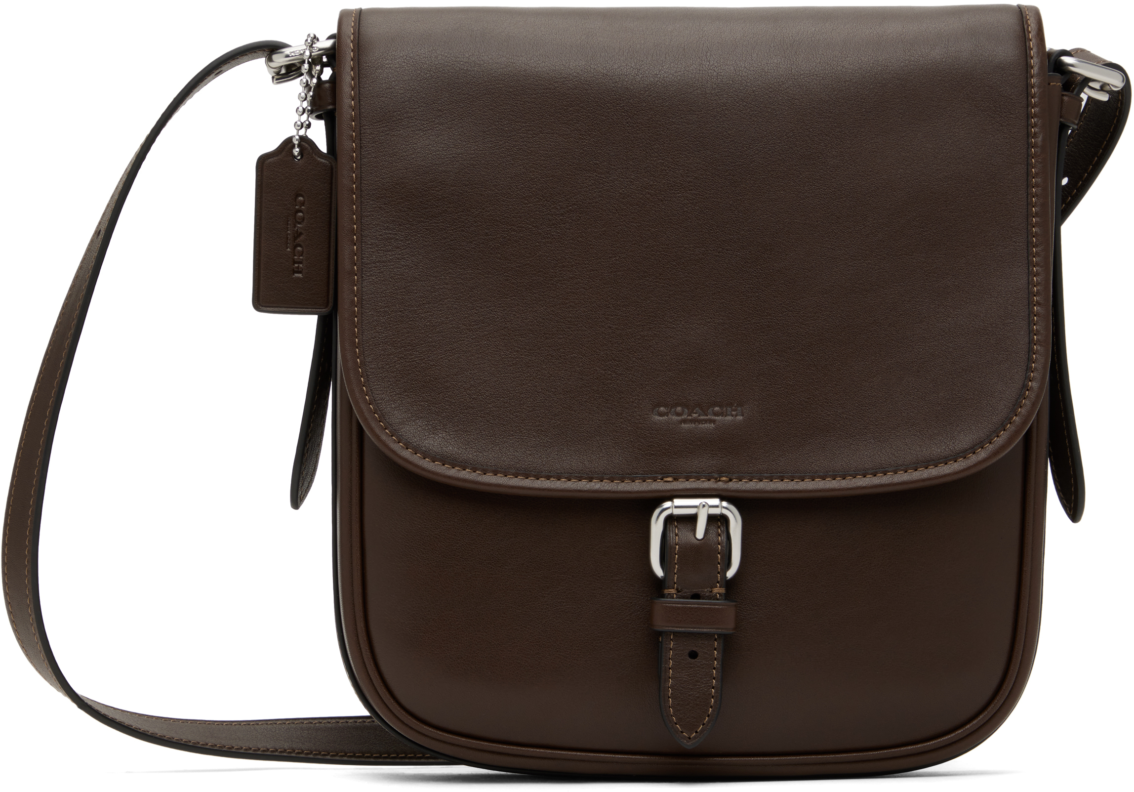 Brown Hitch Flap Crossbody Bag