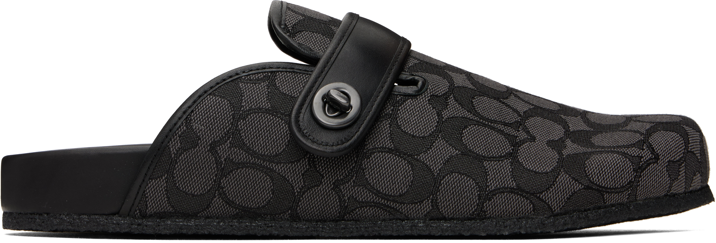 【関税込み】Coach 1941 スリッパ & ローファー Coach 1941 Black & Gray Signature Jacquard Slip-on Loafers