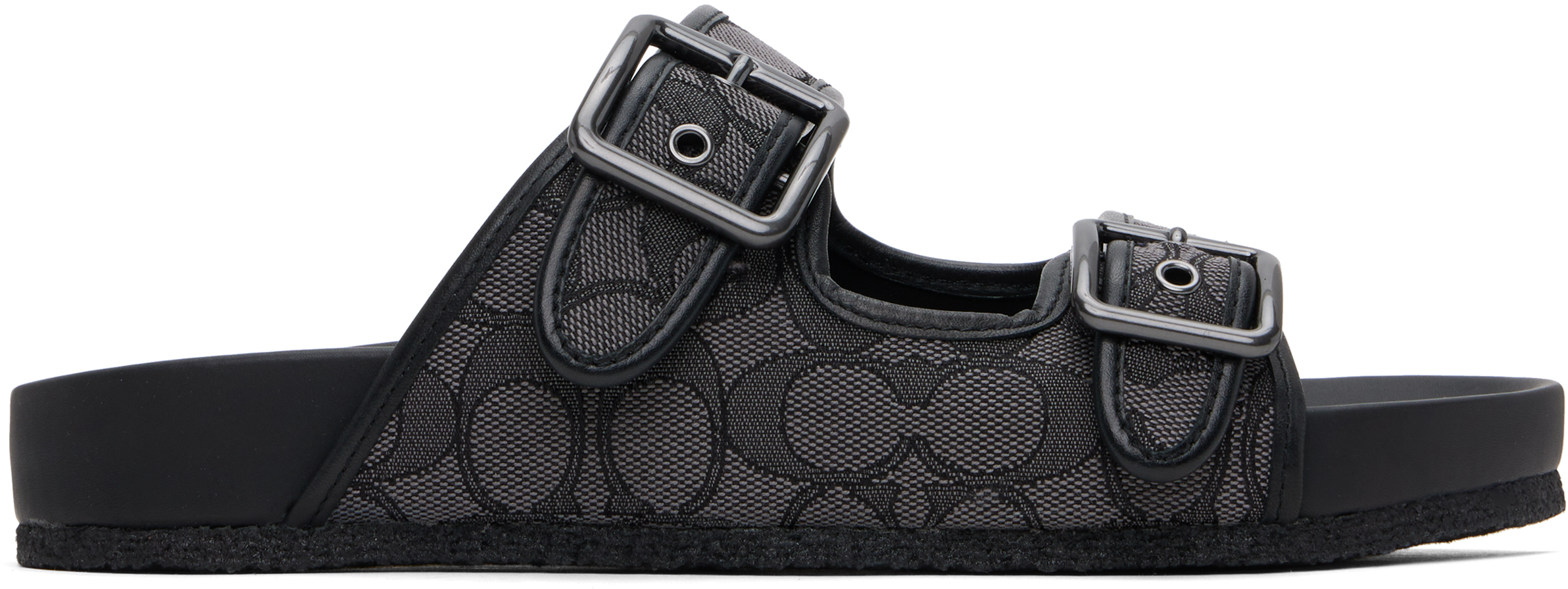 Black Buckle Strap Sandals